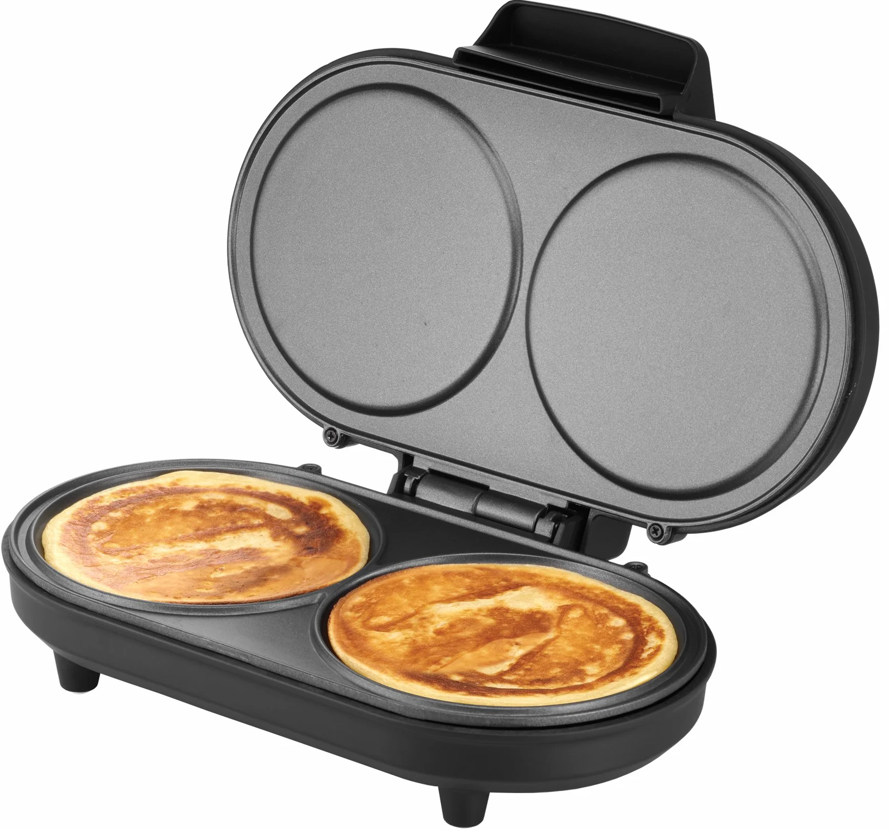 UNOLD 48165 podwójna maszyna do robienia pancake, czarna, stal nierdzewna, tworzywo sztuczne, 1 Load, Black