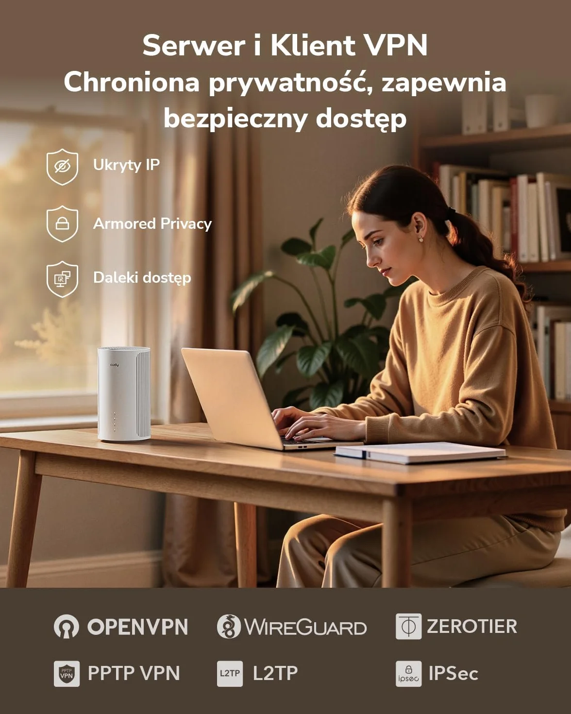 Cudy Tri-Band WiFi 7 BE11000 Whole Home Mesh System, 6-Stream 10 Gb/s, 4 porty 2,5G, MU-MIMO, Multi-VPN, Cudy APP, inteligentne anteny wewnętrzne, M11000 1-pak