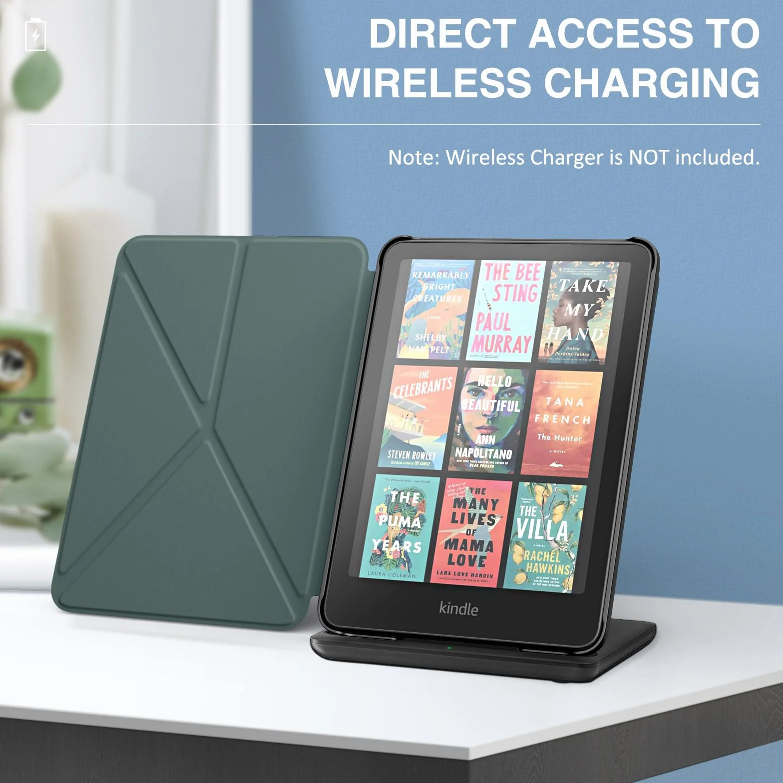 MoKo Case for All-New 7" Kindle Paperwhite 12th Generation 2024 and Kindle Colorsoft 2024/2025, Durable Shell Stand Case, Magnetic PC Back Cover, Not fit Kobo, Midnight Green