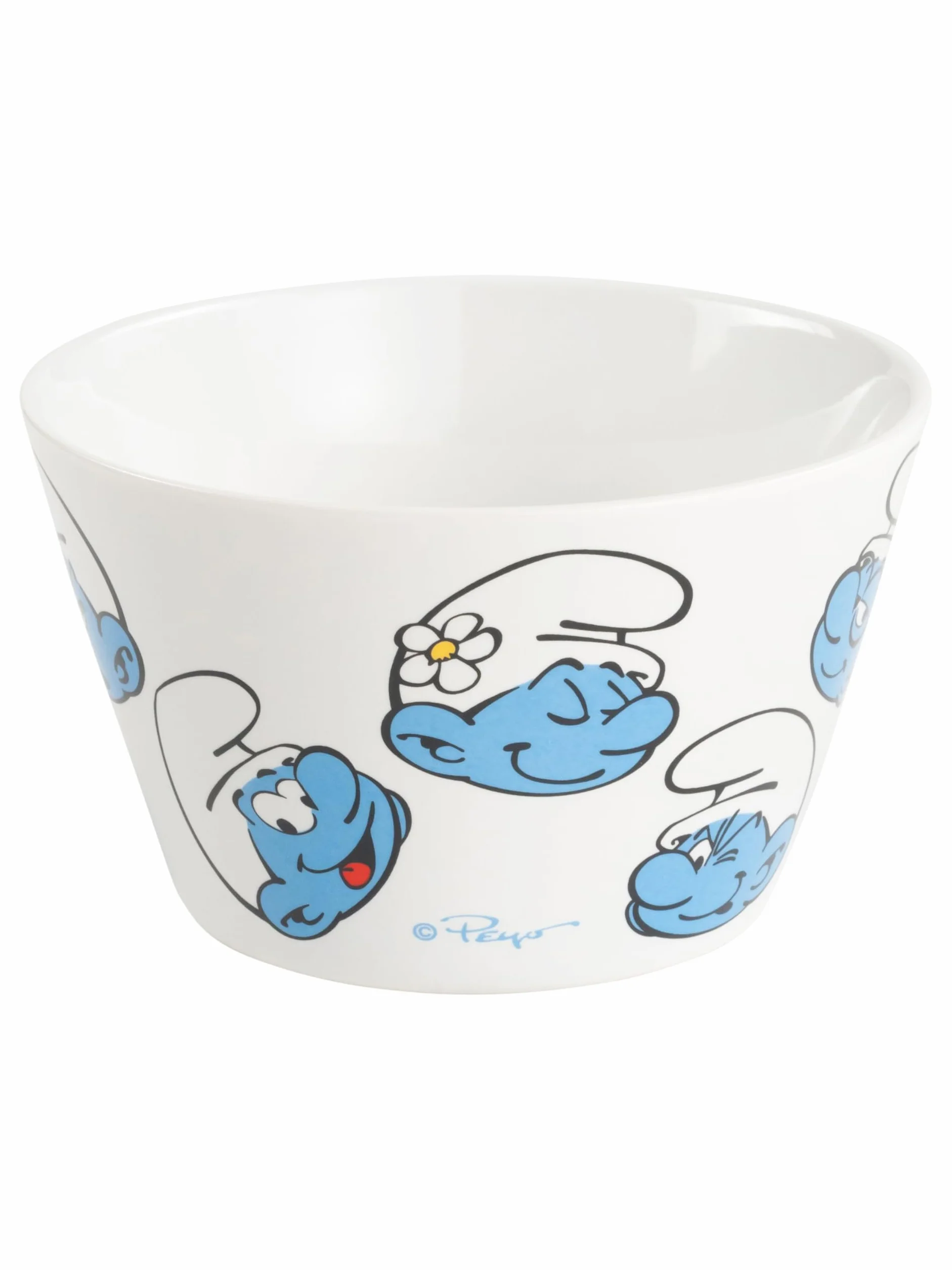United Labels Smerfy miska - miska na musli miska z porcelany 500 ml biała