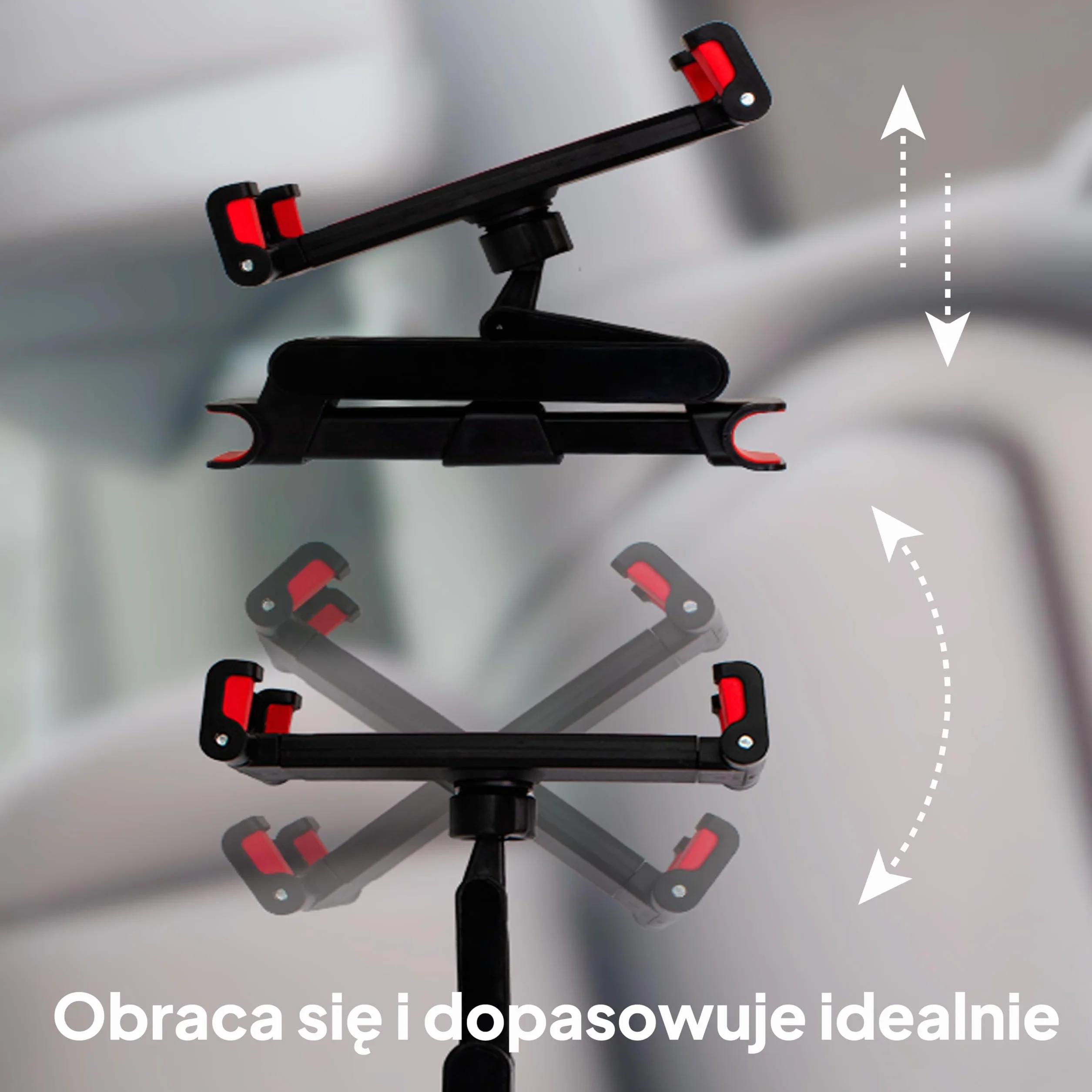 OcioDual Uchwyt samochodowy na tablet OcioDual, zacisk na zagłówek, rozkładany uchwyt samochodowy na tablet, obrót o 360º, utrzymuje telefony i tablety o przekątnej od 4,4" do 11"