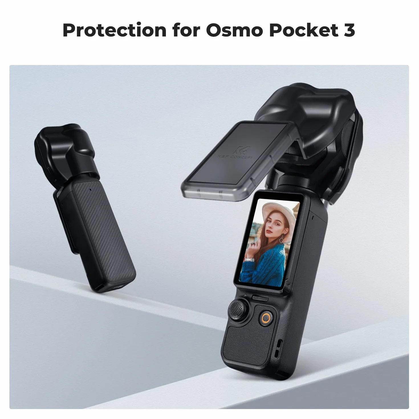 K&F CONCEPT Pocket 3 Etui Pokrowiec Ochronny Kompatybilny z DJI Osmo Pocket 3, Plastikowy Ochraniacz Gimbala Ochraniacz Obiektywu Ochraniacz Ekranu Etui Ochronne Akcesoria