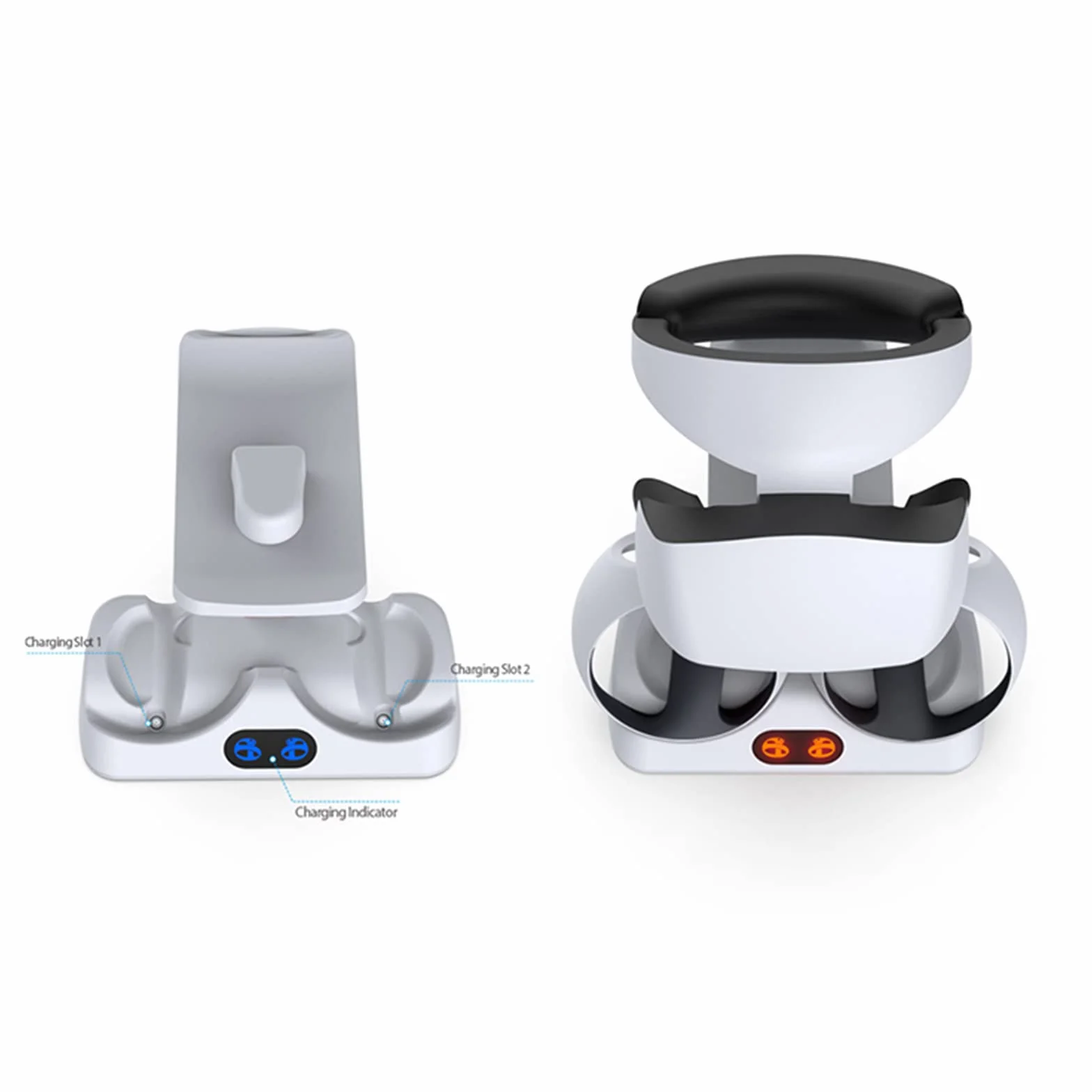 Stacja dokująca ładująca PlayStation VR2 Sense z oświetleniem wyświetlaczowym i stojakiem na słuchawki VR