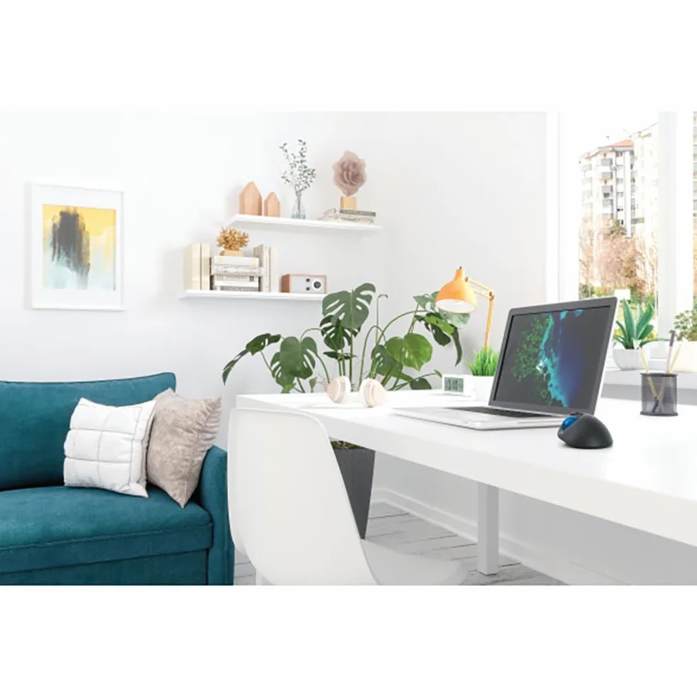 Kensington Trackball Pro Fit Ergo TB450 Bluetooth 2.4 GHz, Podwójna Łączność, do 18 Miesięcy Życia Baterii, Ergonomiczna Mysz, 34 mm, Obsługiwana Kciukiem, 50% Plastiku z Recyklingu (K72194WW)