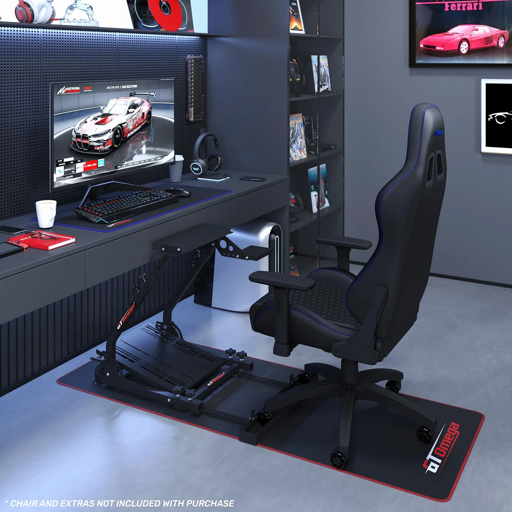 GT Omega PRO Stojak na kierownicę do Logitech G923 G29 G920 Thrustmaster T500 T300 TX TH8A Shifter Mount V2 Fanatec Clubsport z regulacją nachylenia