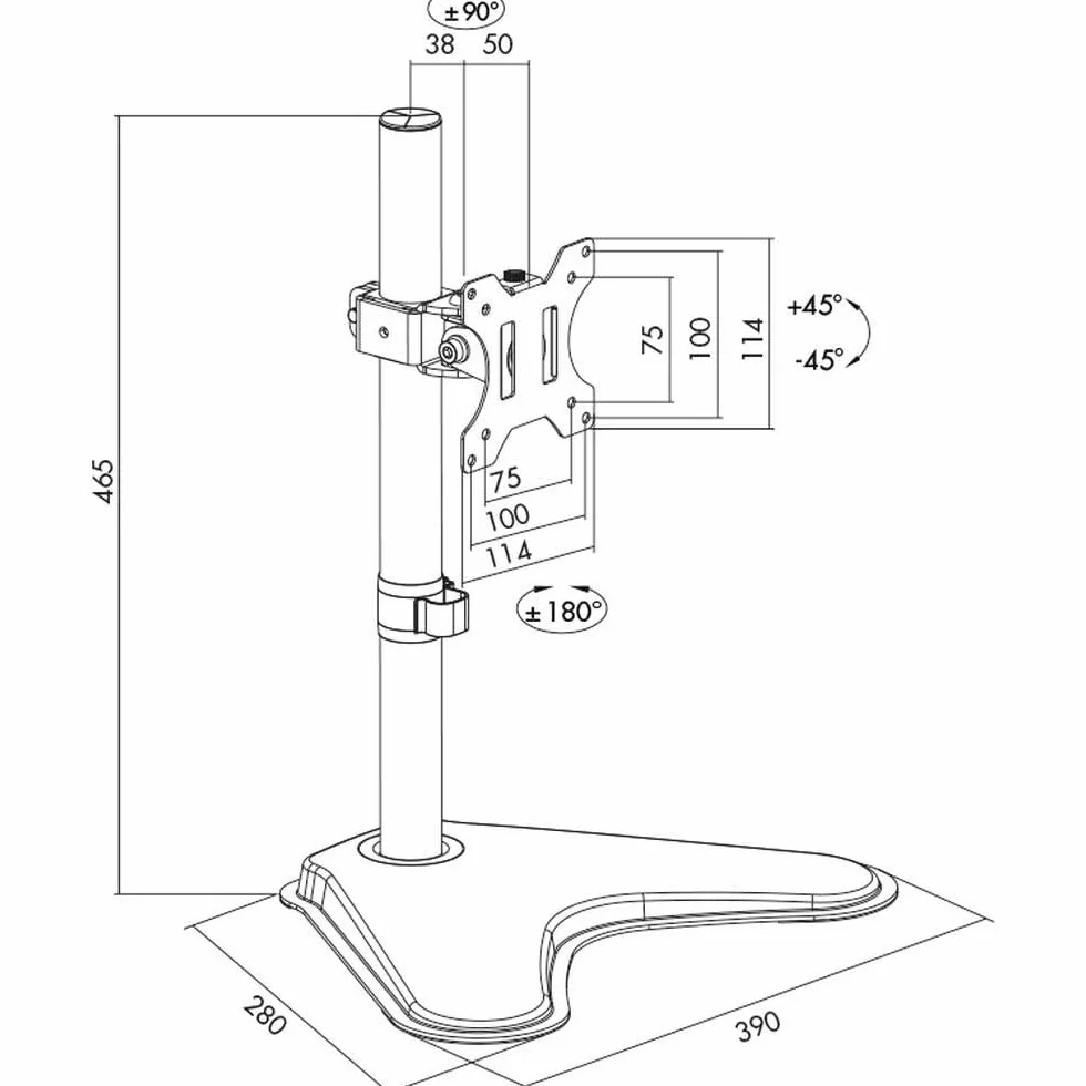 LogiLink Monitorständer 13–32 Stahl Freistehend BP0044