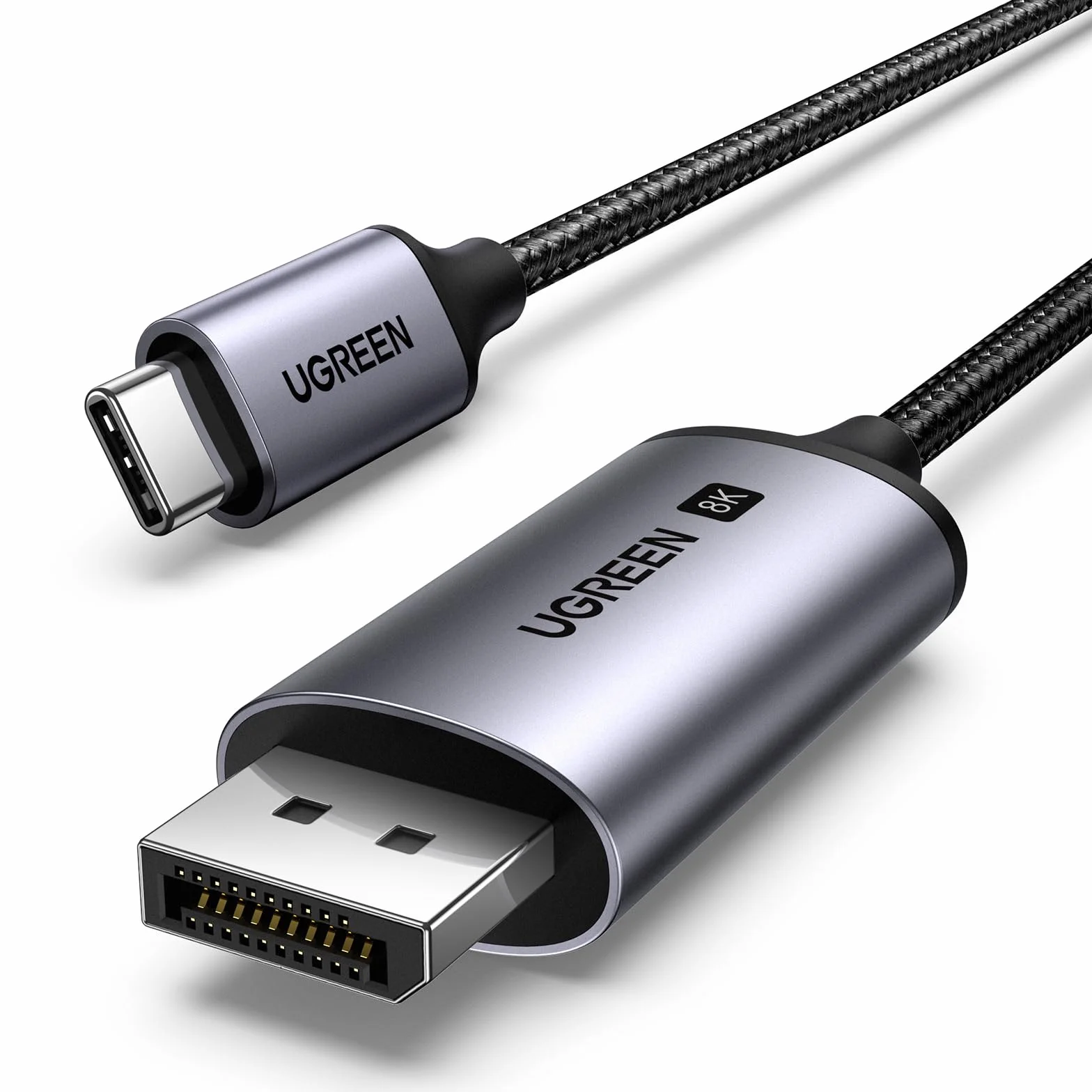 UGREEN Kabel USB C do DisplayPort 1.4 8K 60 Hz 30 Hz 4K 240 Hz 144 Hz HDR VRR Thunderbolt 4 3 DP1.4 Kabel kompatybilny z iPhone 15 MacBook Pro Air M1 M2 iPad Pro Air 5 Surface Pro 8 Galaxy S23 (1M)