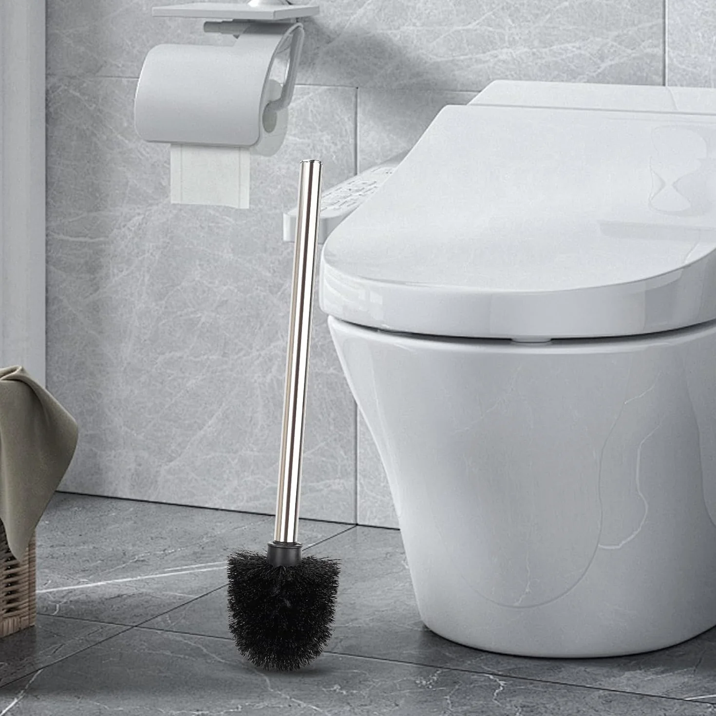 Szczotki do WC Voarge 2 sztuki czarny 7,5 cm stal nierdzewna
