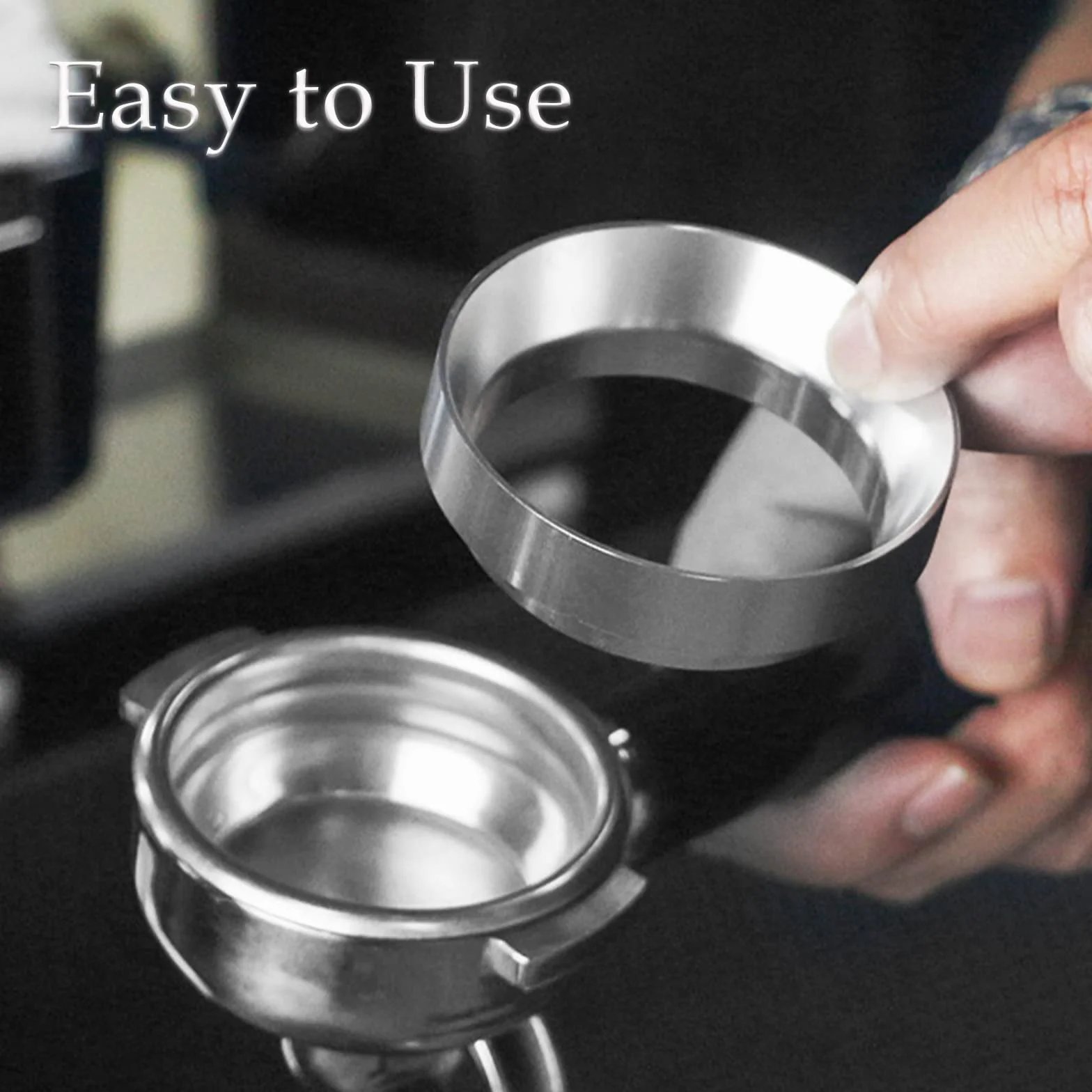 Pierścień Dozujący do Kawy 58 mm, Magnetyczny Sitko Barista, Lejek ze Stopu Aluminium, Akcesoria do Espresso