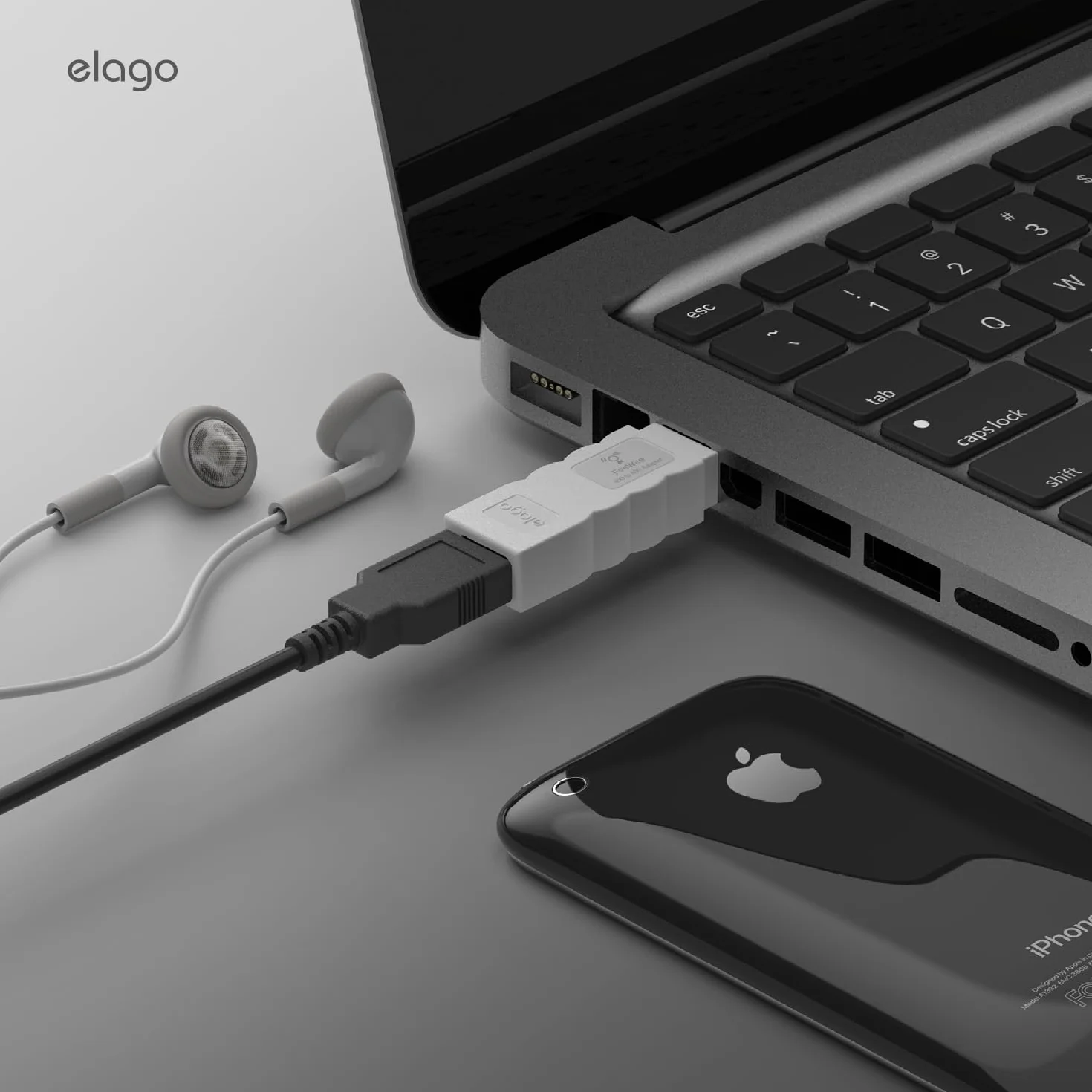 elago Adapter FireWire 400 do 800 kompatybilny z Mac Pro, MacBook Pro, Mac Mini, iMac i innymi komputerami, biały