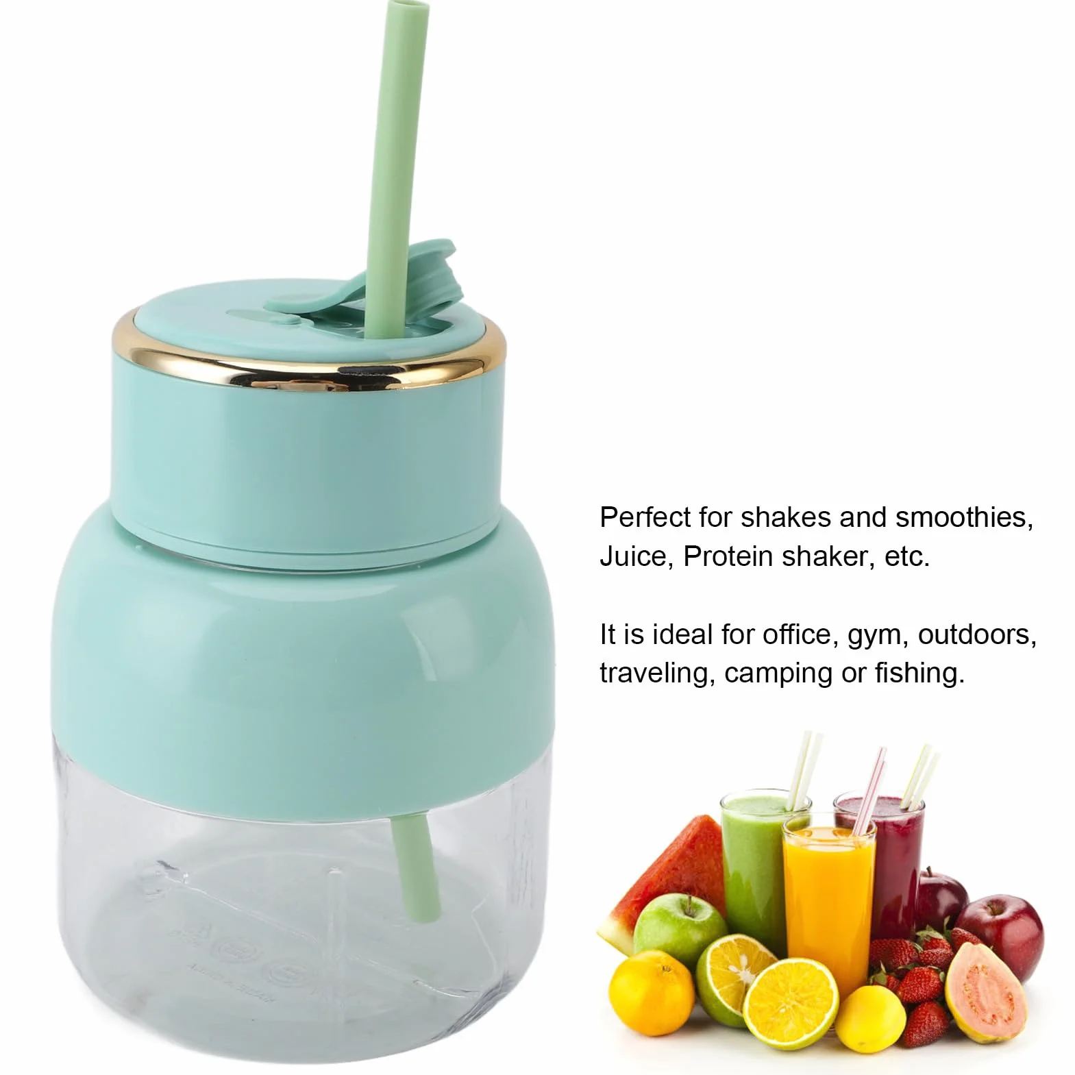 Przenośny Kubek Blendera, Bateria 2000 MAh, pojemność 800 Ml, Elektryczna Wyciskarka USB, Blender, Bezpieczna, Wydajna, łatwa do Czyszczenia, do biura. (Tangxiz28k6go3gr-12)