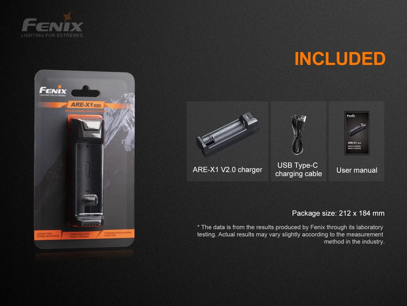 Fenix Ładowarka litowo-jonowa ARE-X1 v2.0 do akumulatorów 18650, 21700 i 26650