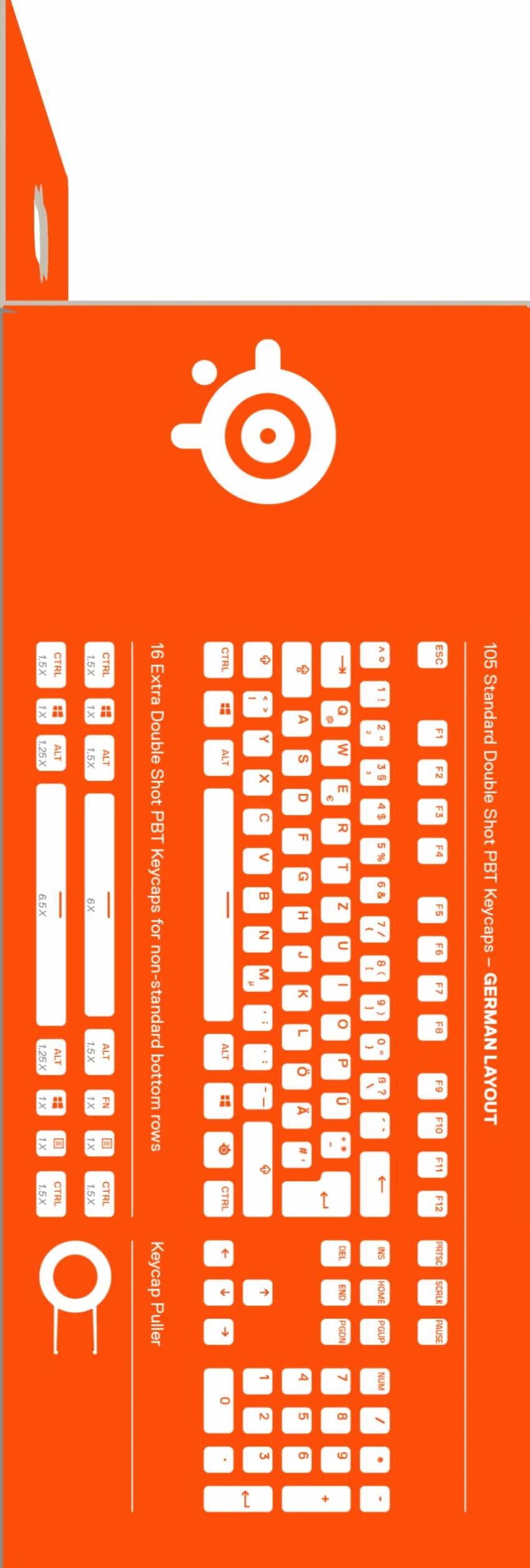 SteelSeries PrismCaps – zestaw klawiszy Double-Shot o wyglądzie "Pudding" – kompatybilność ze wszystkimi popularnymi klawiaturami mechanicznymi – popychacz MX – czarny (niemiecki układ klawiatury)