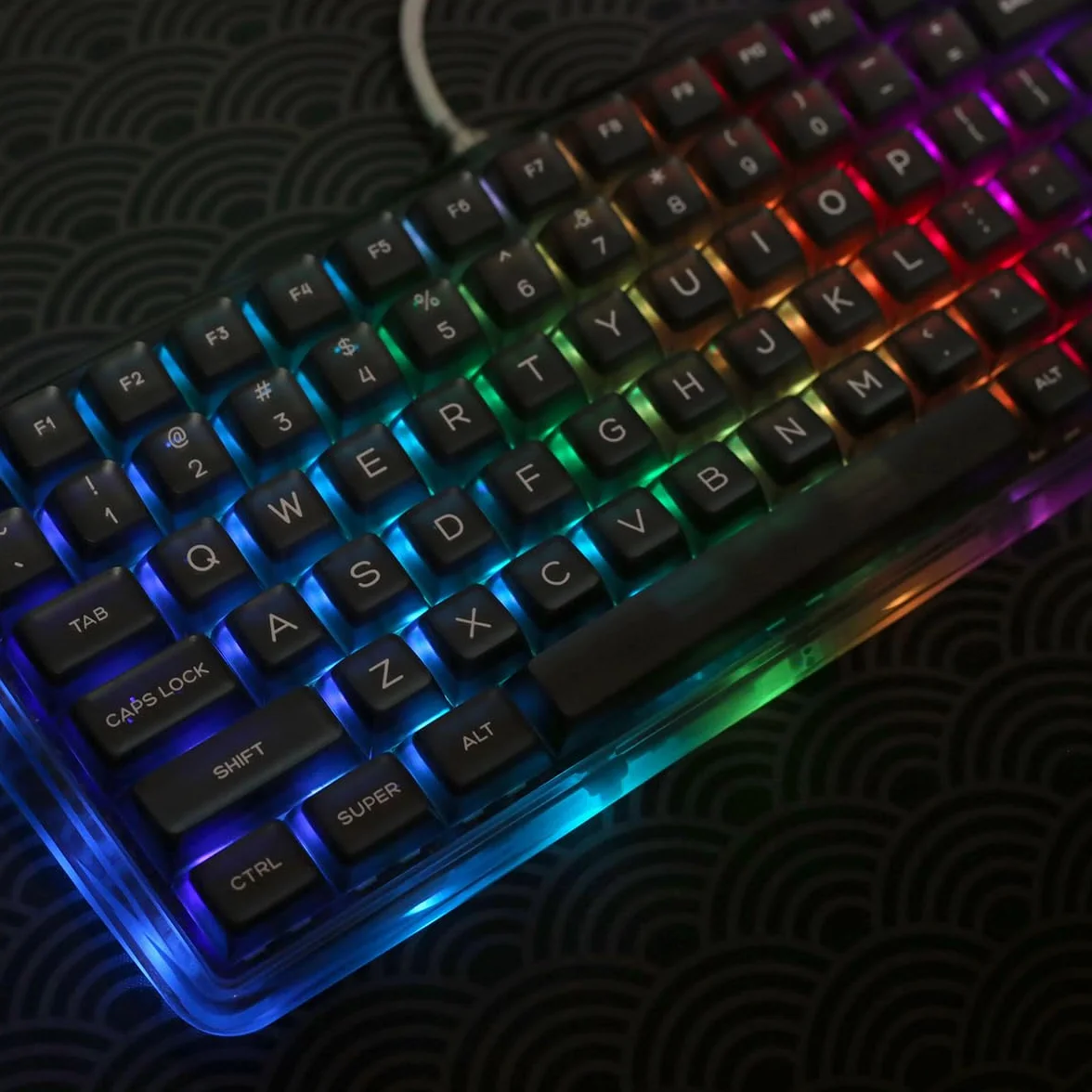 142 klawisze, czarne, Doubleshot PBT klawisze SA, profil SA, zestaw półprzezroczystych klawiszy, pasują do 61/64/87/104/108 Cherry Mx, układ ISO ANSI, klawiatury mechaniczne Alice, 142 klawisze