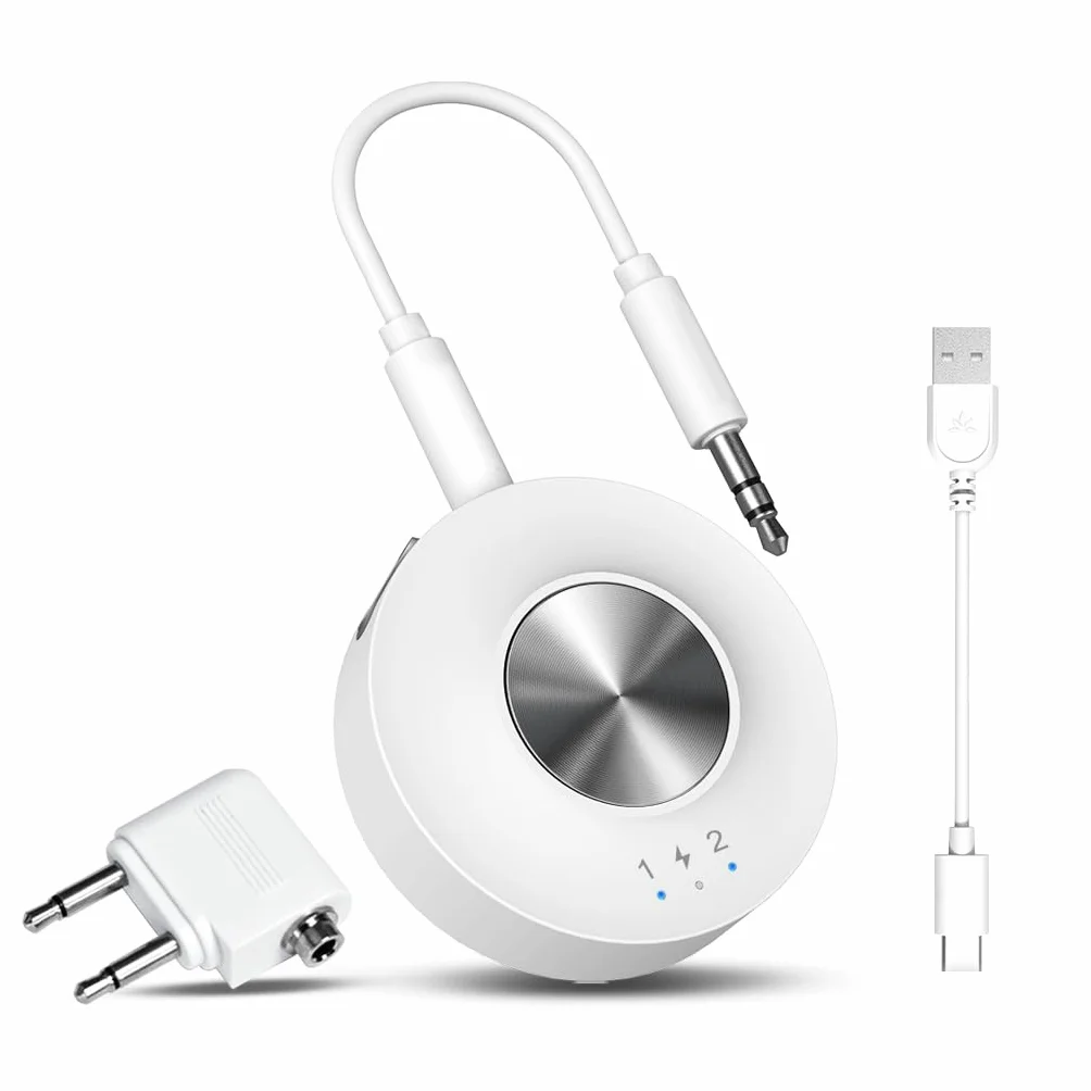 Avantree SoundJet R2 adapter Bluetooth 5.3 do samolotu i komputera, obsługa słuchawek Airpods (Pro) i Bluetooth, aptX Adaptacyjne i niskie opóźnienia, bezprzewodowy nadajnik audio do lotu