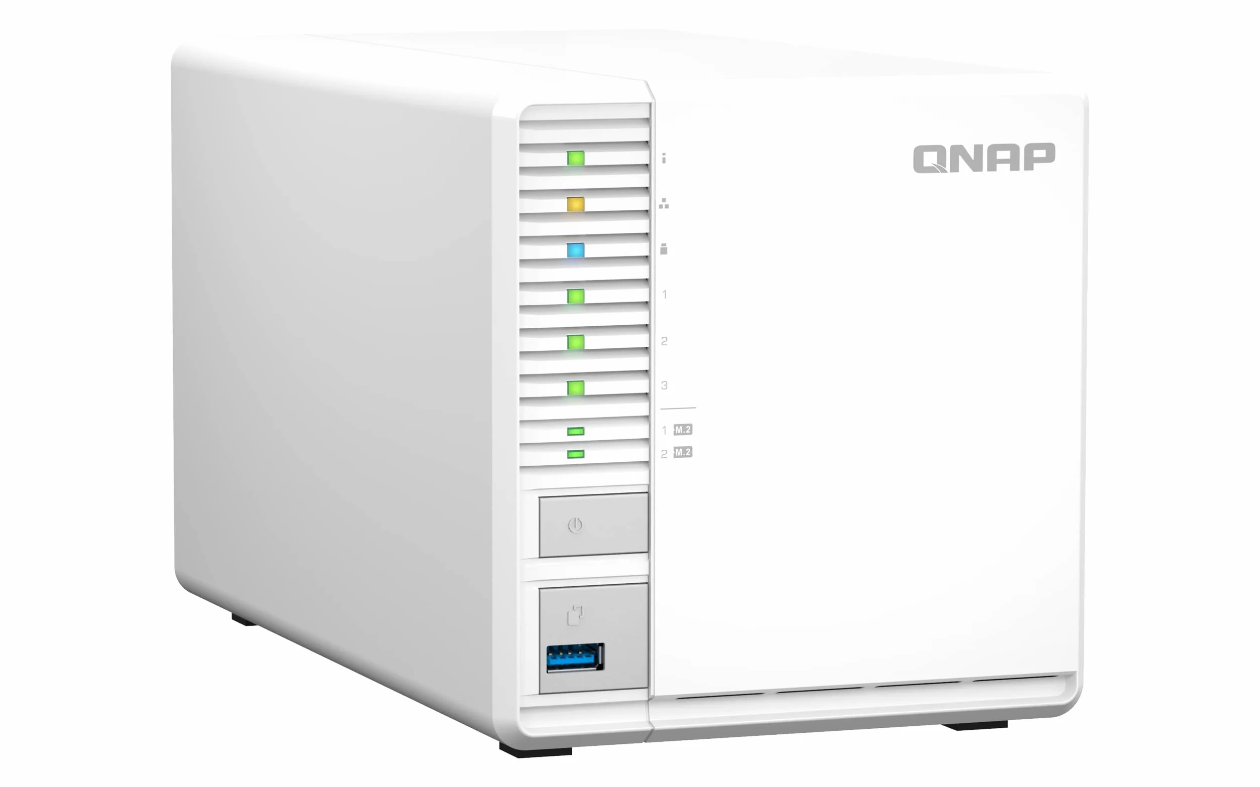 QNAP TS-364-8G | 3-kieszeniowy, czterordzeniowy procesor Intel, 2 gniazda M.2, 2,5GbE RAID5 Desktop NAS, 8 GB pamięci RAM