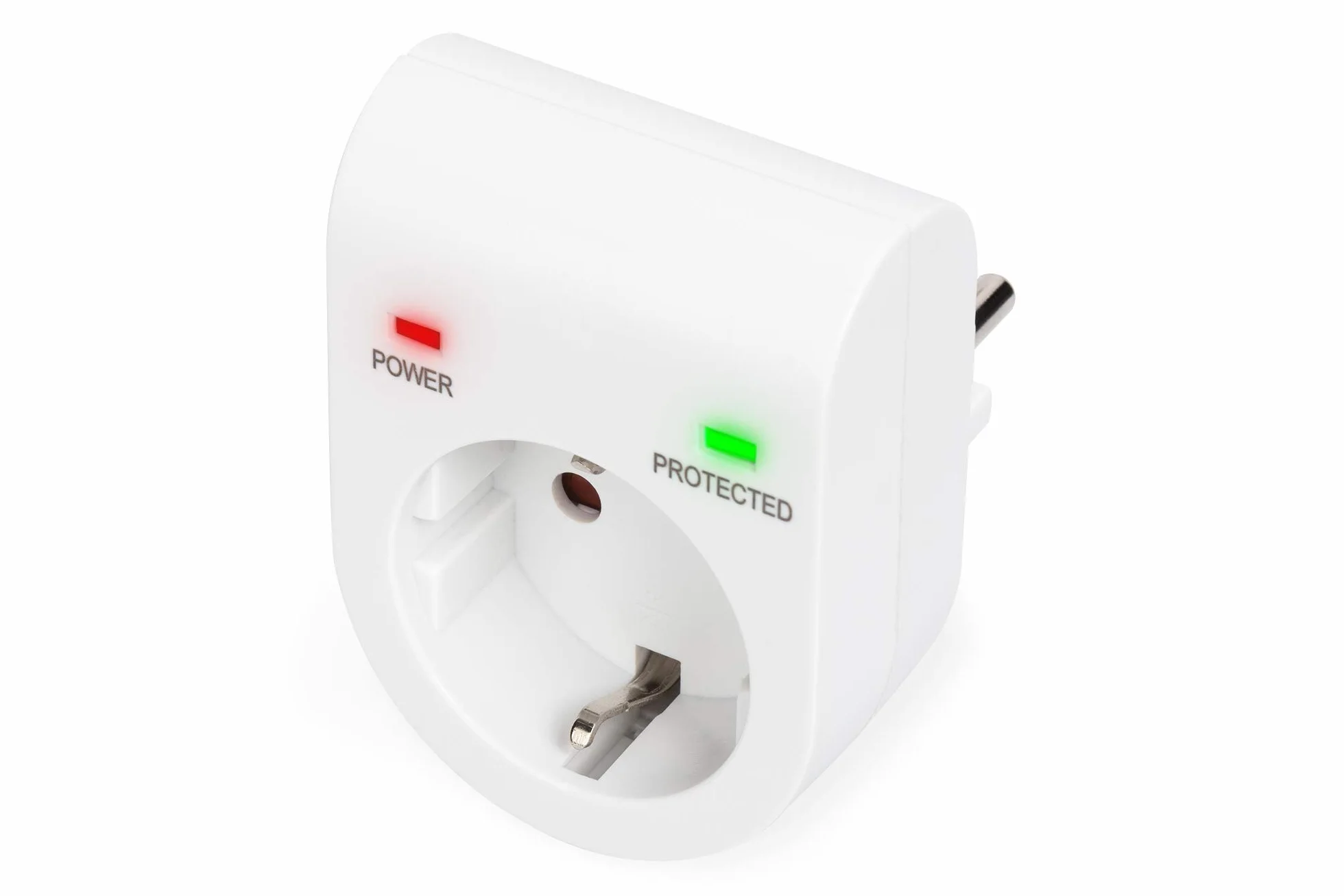 DIGITUS Adapter przeciwprzepięciowy - 16A / 230V / 50Hz - Max. 3.500W - Wskaźnik statusu LED - Prąd upływu Max. 13.500A