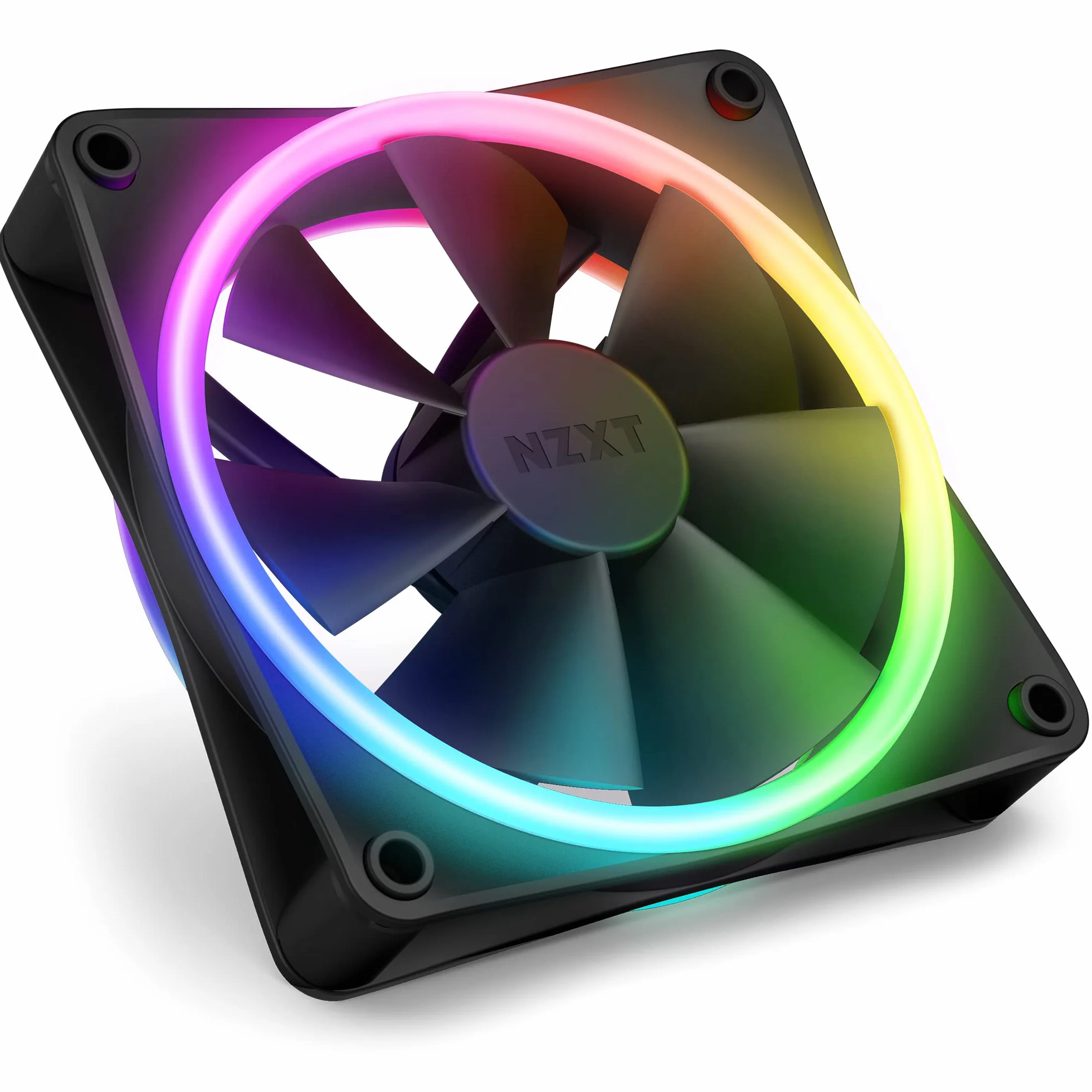 NZXT F120 RGB Duo Triple Pack - 3 x 120 mm dwustronne wentylatory RGB z kontrolerem - 20 indywidualnie adresowanych diod LED - zrównoważony przepływ powietrza i ciśnienie statyczne - PWM - czarny