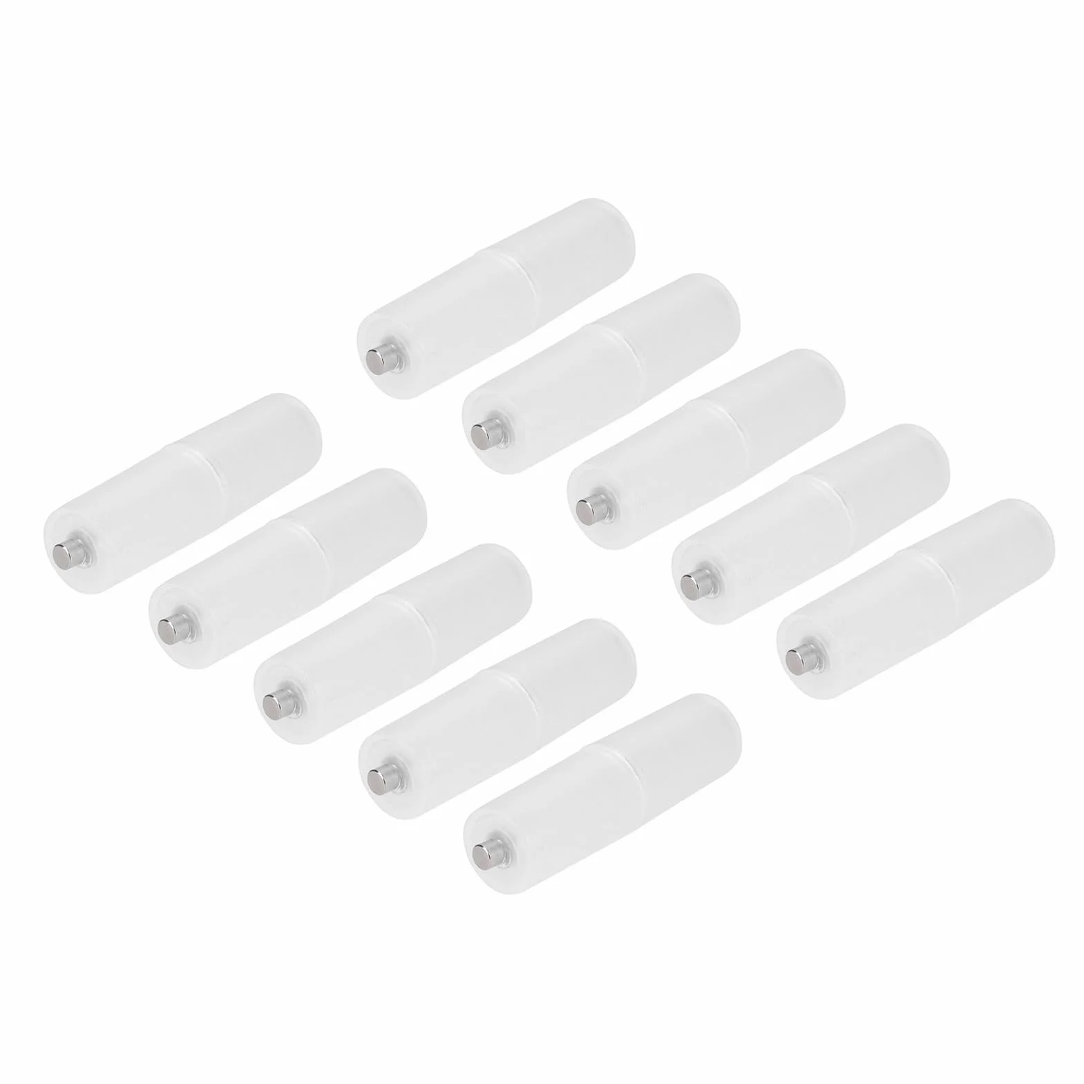Dpofirs Adapter Baterii AAA na AA, 10 Sztuk Konwerterów Baterii AAA do AA z Etui na Uchwyt, Przenośny Przezroczysty Konwerter ABS (jasne)