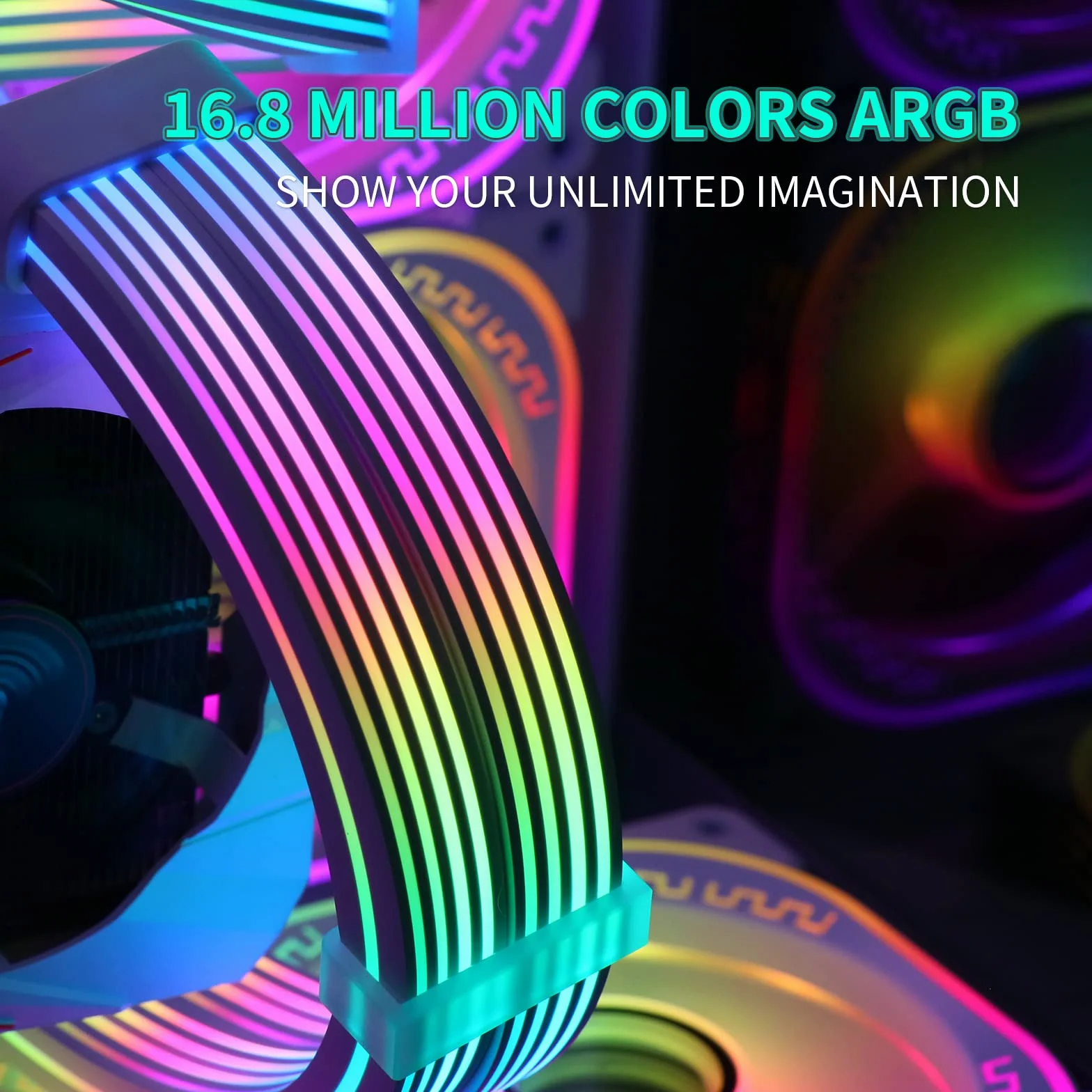 Sirlyr Kable ARGB PC, 2 x 8-pinowe podkaszarki, zasilacz karty graficznej PC, kabel GPU 5 V, 3-pinowy synchronizacja RGB