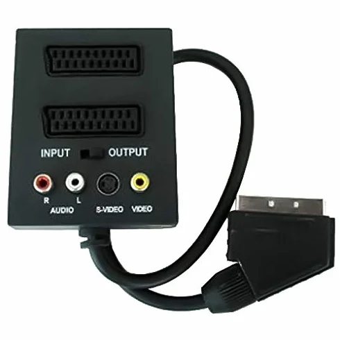 PremiumCord Adapter SCART/M-2xcart + 3xCINCH z Przełącznikiem Wejścia/Wyjścia