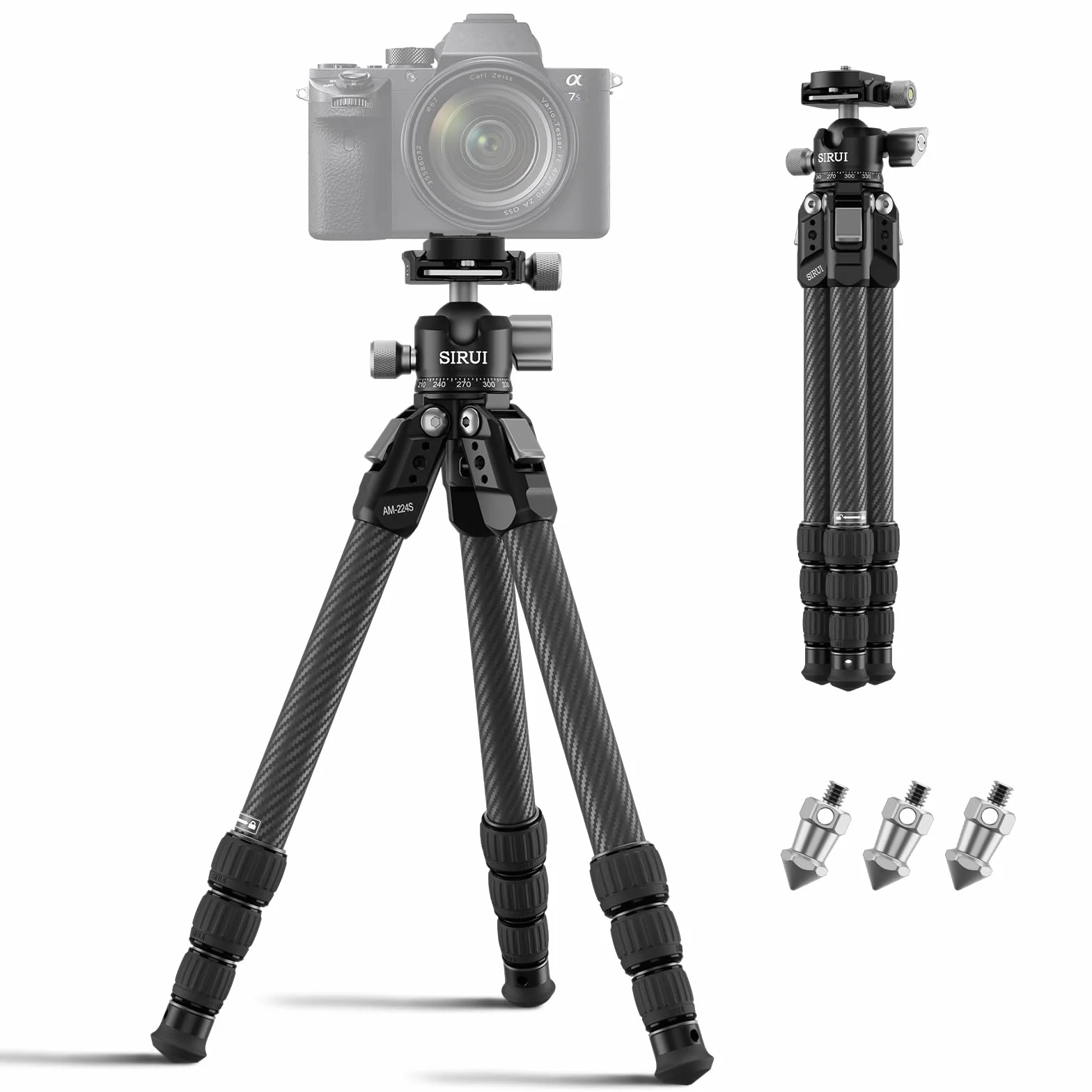 SIRUI Lekki mini statyw podróżny z włókna węglowego maksymalna wysokość 80 cm