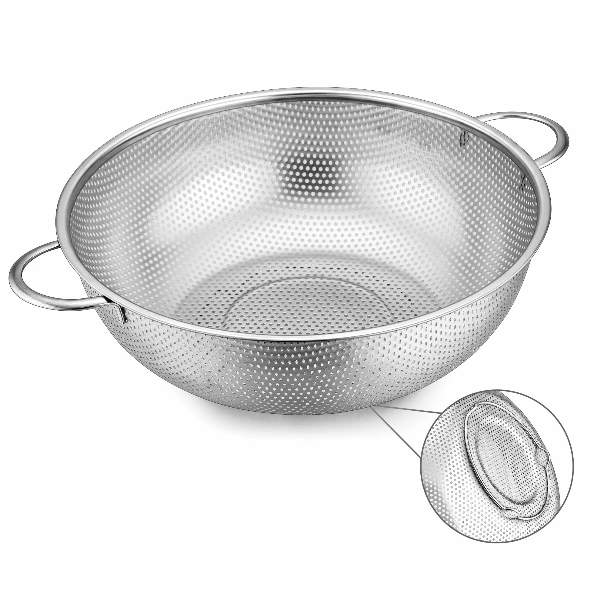 Herogo durszlak 28 cm, sitko kuchenne ze stali nierdzewnej z uchwytem, sitko do makaronu z mikroperforowanym ociekaczem do opróżniania i płukania warzyw/owoców/makaronu