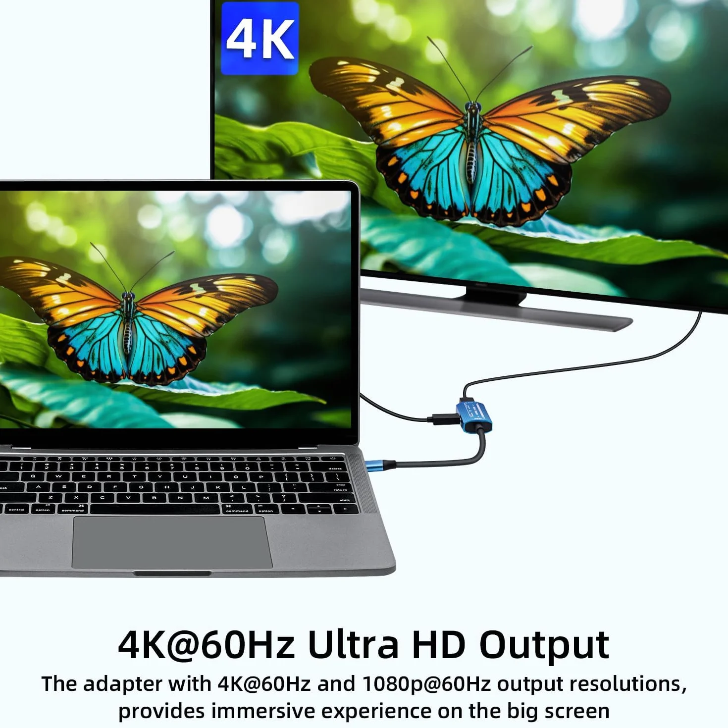 Mcbazel Adapter USB-C do okularów AR, obsługuje rozdzielczość 4K 60 Hz 1080p 60 Hz 100 W PD, szybkie ładowanie, adapter USB-C męski na żeński do PS5/PS4/Switch/Xbox/Steam Deck/ROG Ally/XREAL/RayNeo