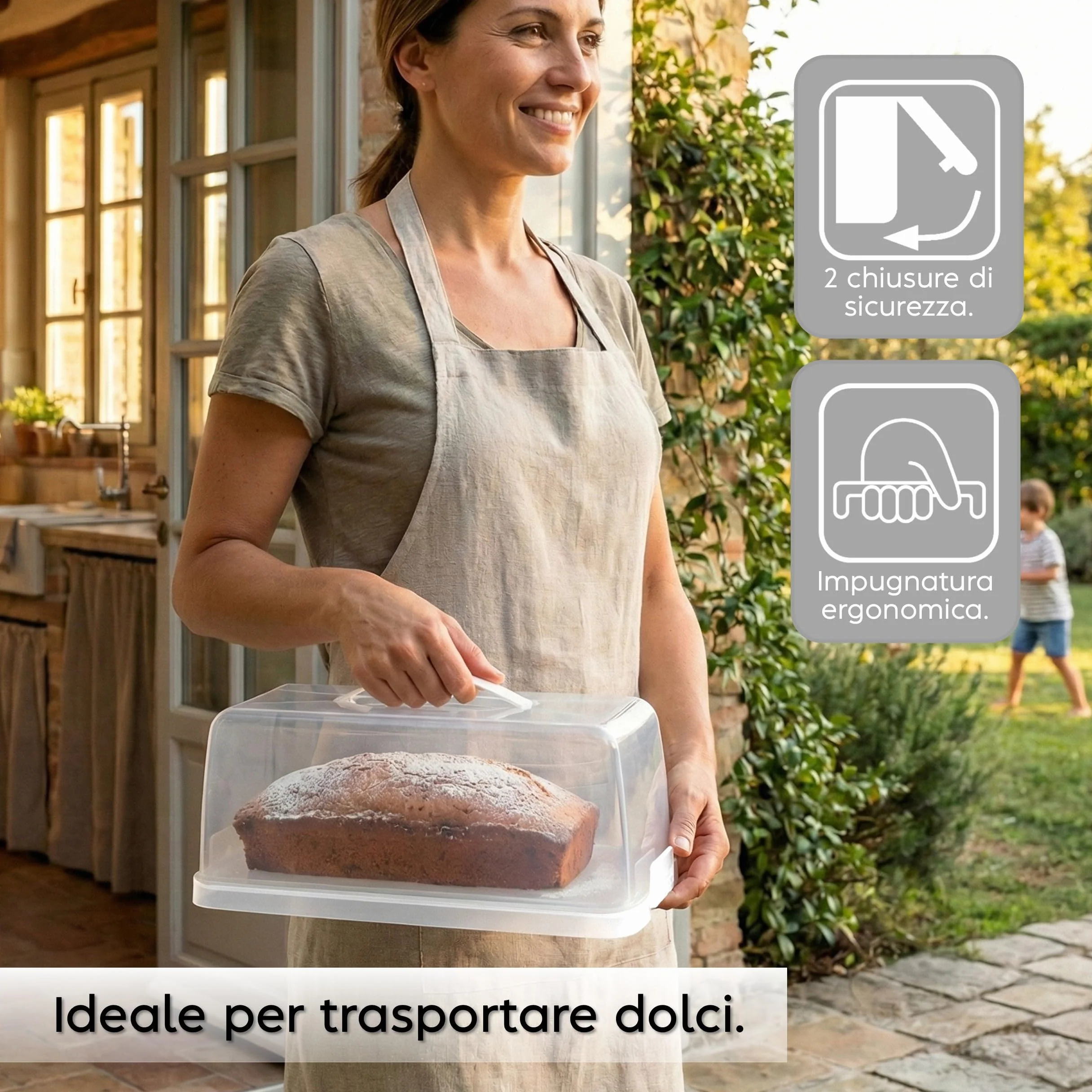 Uchwyt na Plumcake Plastikowy Pojemnik na Bochenek 34,4 x 14,8 x 14,2 cm Biały 0% BPA Bez ftalanów