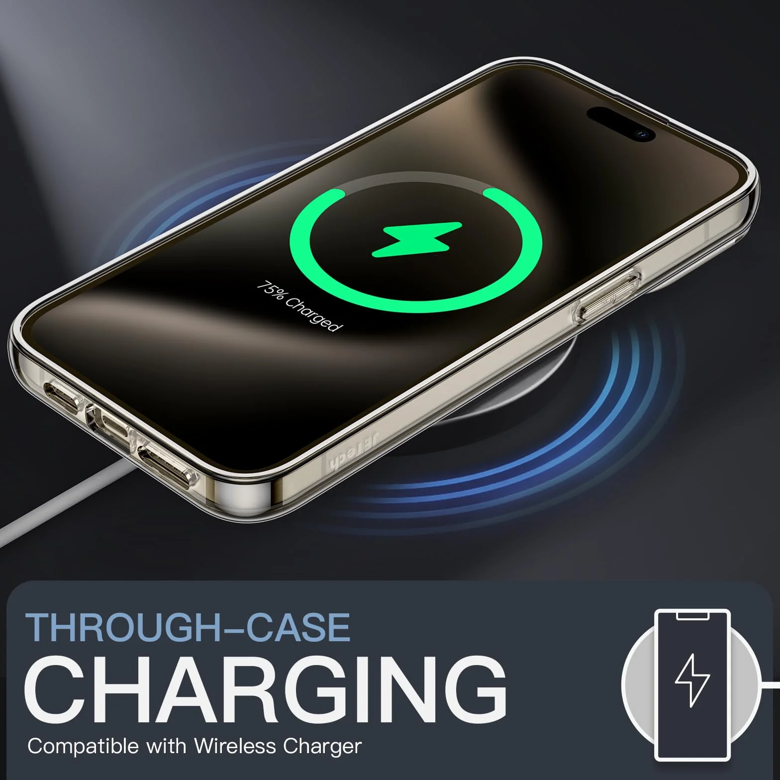 JETech Magnetyczna Etui dla iPhone 15 Pro Max 6,7 Cala Kompatybilny z MagSafe Bezprzewodowy Ładowanie, Odporny Wstrząsy Case, Przezroczysty, Odporny Zarysowania (Przezroczyste)