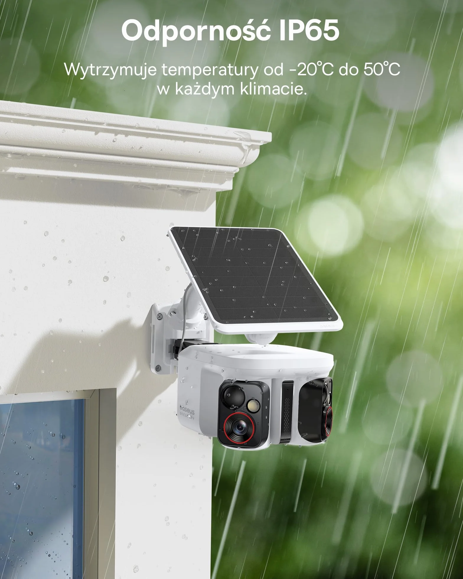 Baseus Security X1 Pro Kamera Zewnętrzna – kamera z podwójnym śledzeniem AI, monitoring 300°, nocne widzenie, solarna kamera bezprzewodowa na baterię, detekcja AI, automatyczny patrol, do 512 GB