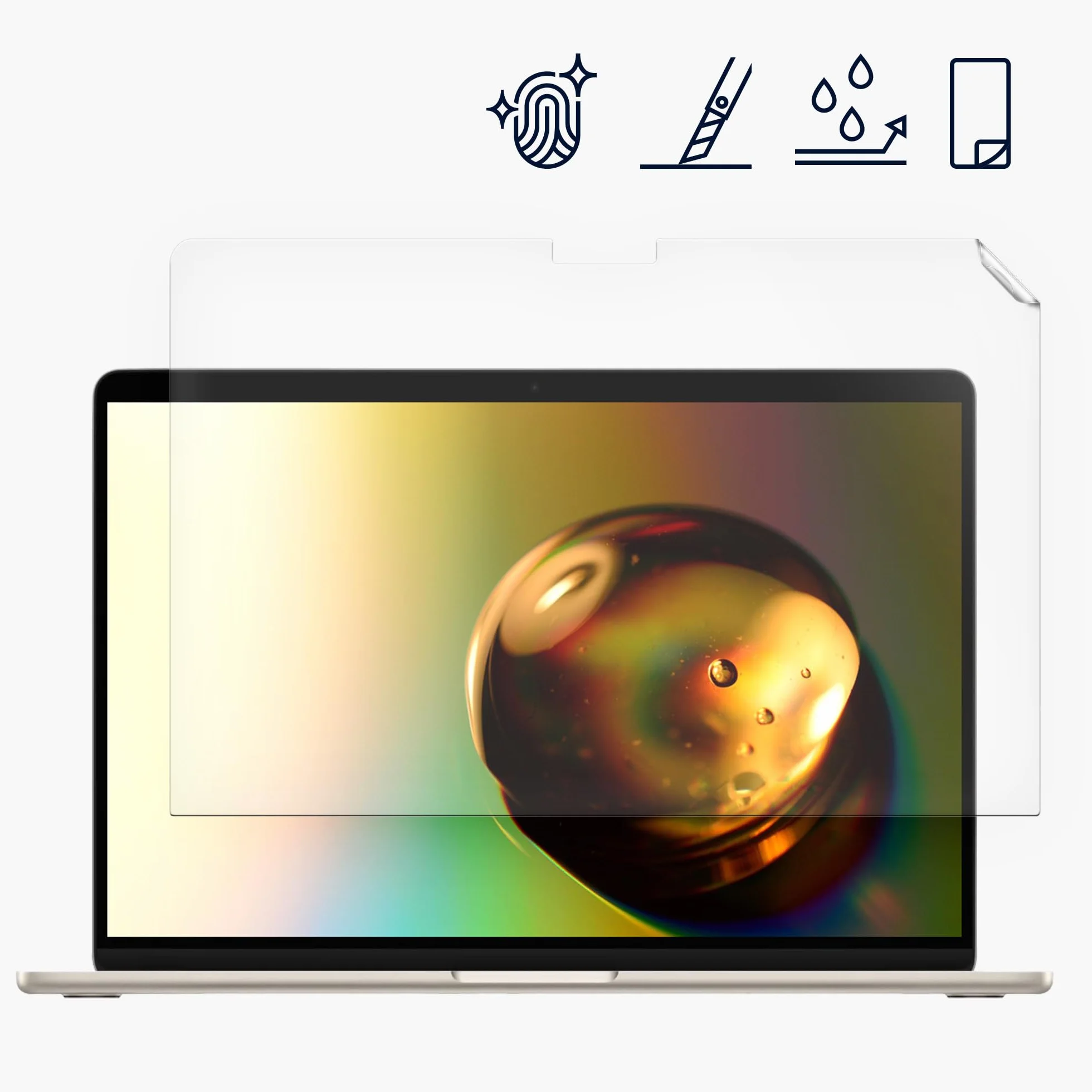 kwmobile Osłona ekranu kompatybilna z Apple Macbook Air 13,6 M3 2024 A3113 / M2 A2681 - osłona ekranu matowa antyodblaskowa folia wyświetlacza