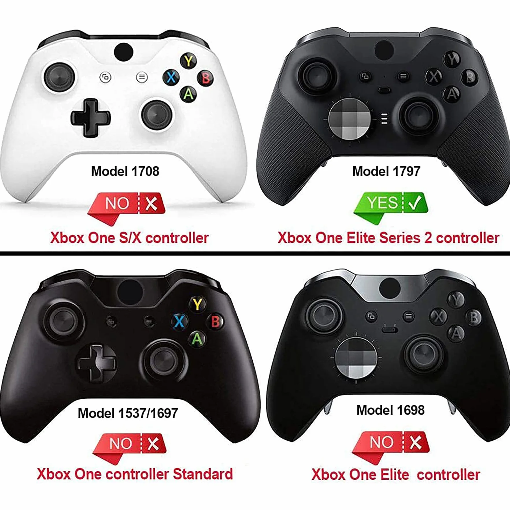 eXtremeRate Czarny Wymiana Przyciski dla Xbox One Elite Series 2 Controller, LB RB LT RT Zderzaki Spusty ABXY Start Back Sync Profile Switch dla Xbox One Elite V2 Controller