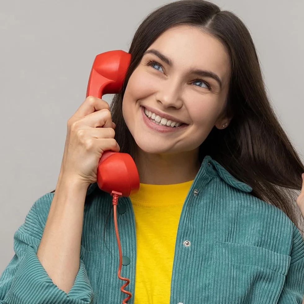 Retro słuchawka telefoniczna odbiorniki słuchawki do telefonu komórkowego z wygodnym połączeniem, port USB-C, z przyciskiem odpowiedzi