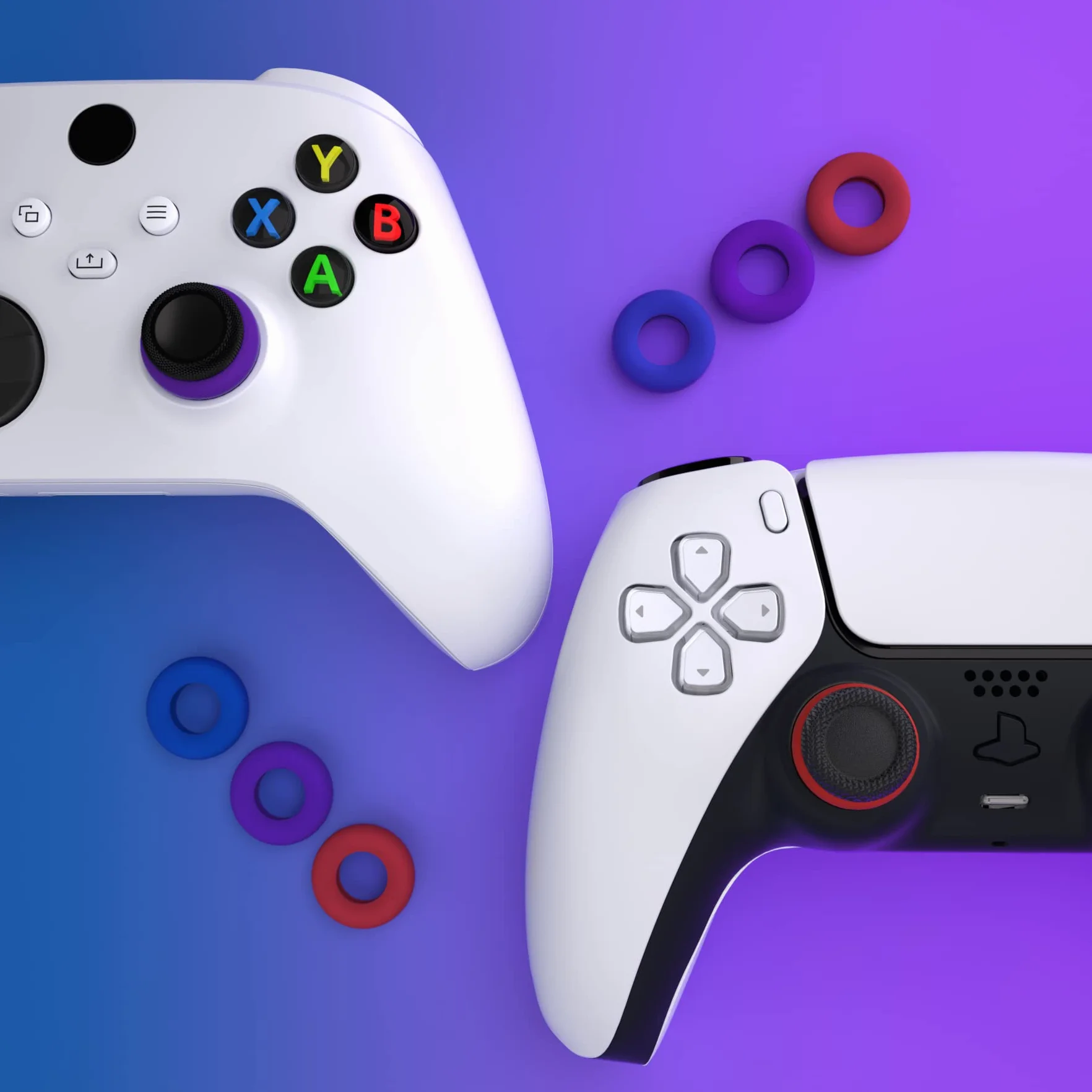 PlayVital 3 par Precision Rings do ps5/ps4 BuffeRings Silikonowe Pierścienie Assist Amortyzatory Thumbsticka do Xbox Series/One X S,do Xbox 360,do Switch Pro,do Steam Deck