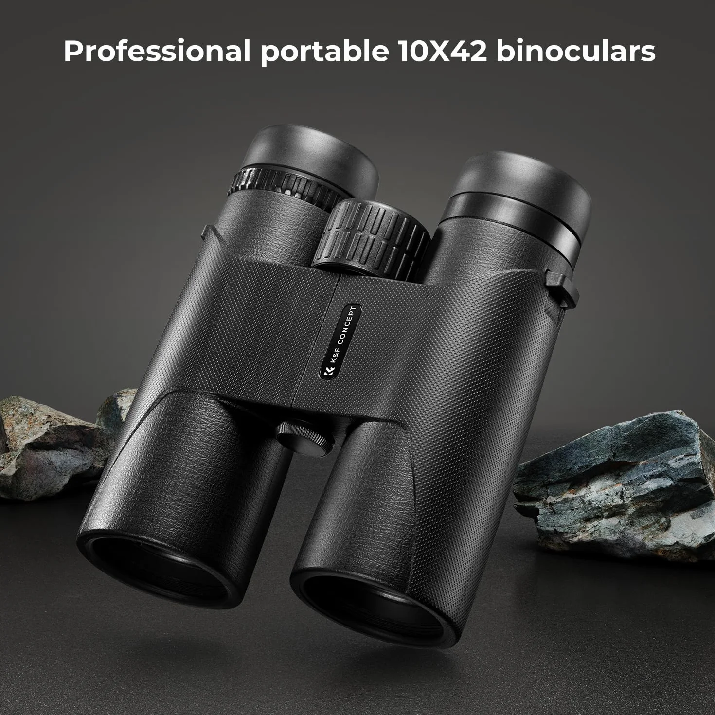 K&F Concept Lornetka dla dorosłych, 10 x 42 HD, czarna, BAK4, z uchwytem do obserwacji ptaków, polowania, wędrówek, zwiedzania