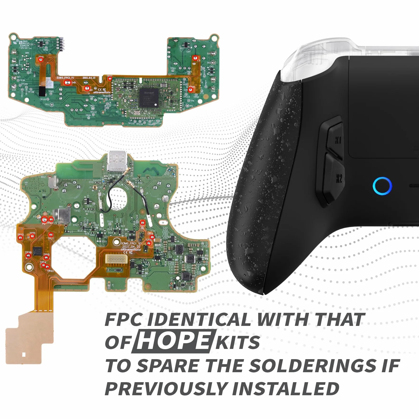 eXtremeRate VICTOR X Remap Kit do Kontrolera Xbox Series X/S, 6 Profili & Przeprojektowana Tylnu Obudowa & Szyny Boczne & 4 Tylu Przyciski do Kontrolera Xbox Core — Teksturowana Czarny