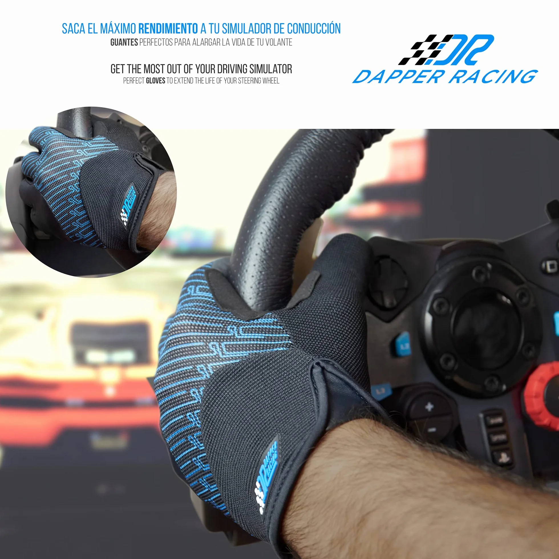 Rękawice SIMRACING odpowiednie do ekranów dotykowych | Wzmocnienie dłoni | Antypoślizgowy silikon zapewniający optymalną przyczepność, lekkie i oddychające | Zaprojektowane dla