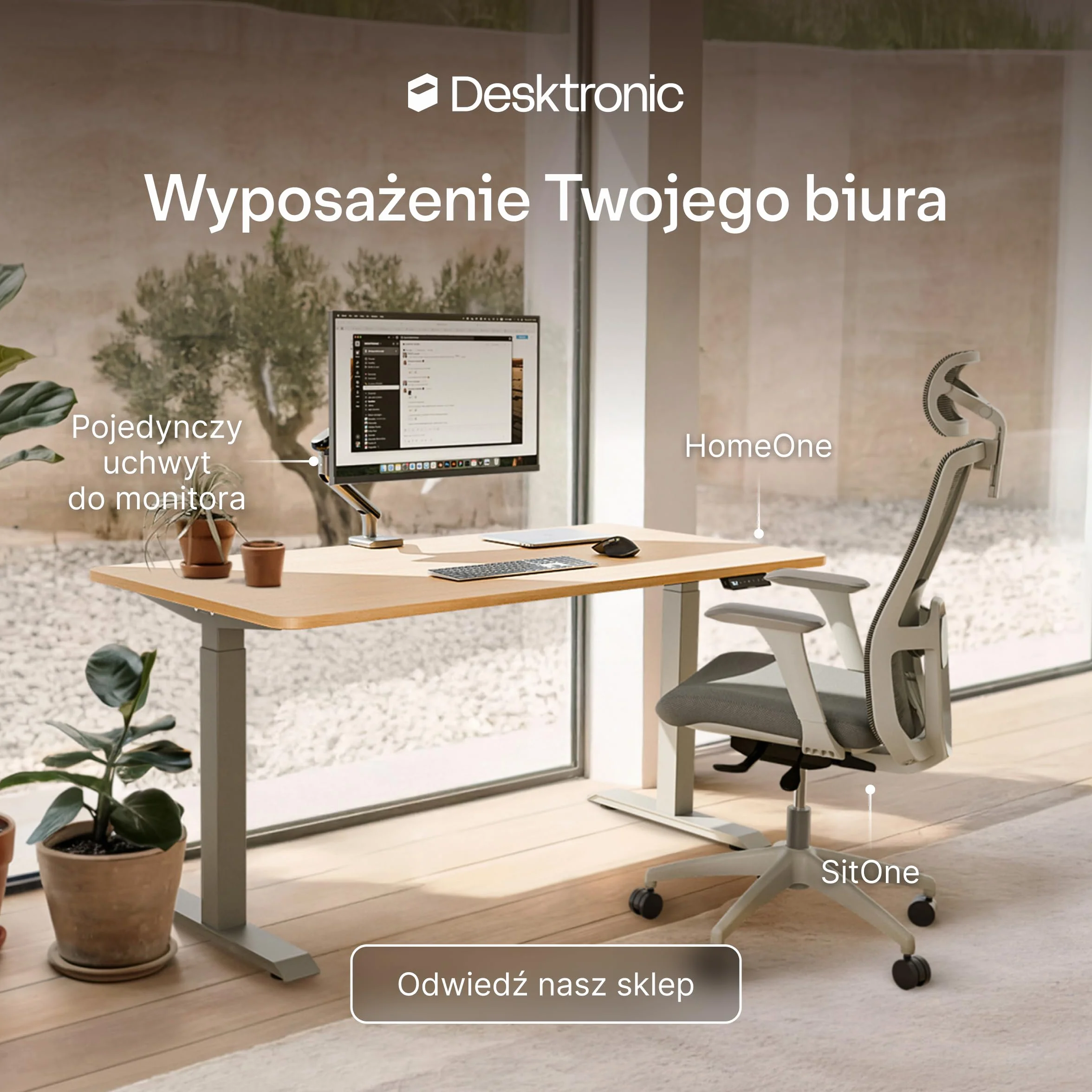 Desktronic biurko z regulacją wysokości (160 x 80 cm) – biurko do siedzenia i stania z gniazdami do ładowania – biurko z regulacją wysokości, elektryczny ekran dotykowy i stalowe nóżki