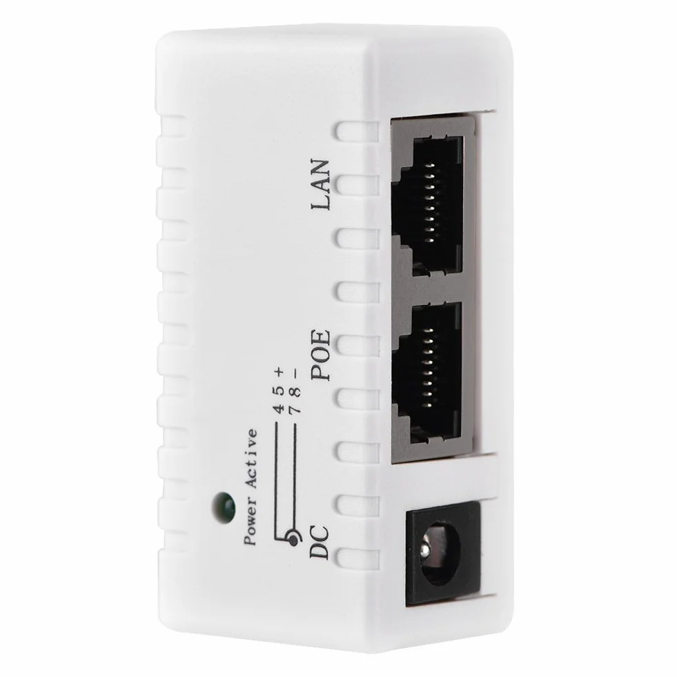 Cryfokt Poe Splitter, Adapter Wtryskiwacza Zasilania Ethernet do Kamery IP, Bezprzewodowy Punkt Dostępu, Telefony IP, EN15GF, sieć Gigabit prędkość do 100 Mb/S, 48V 15W, łatwy do (WHITE)