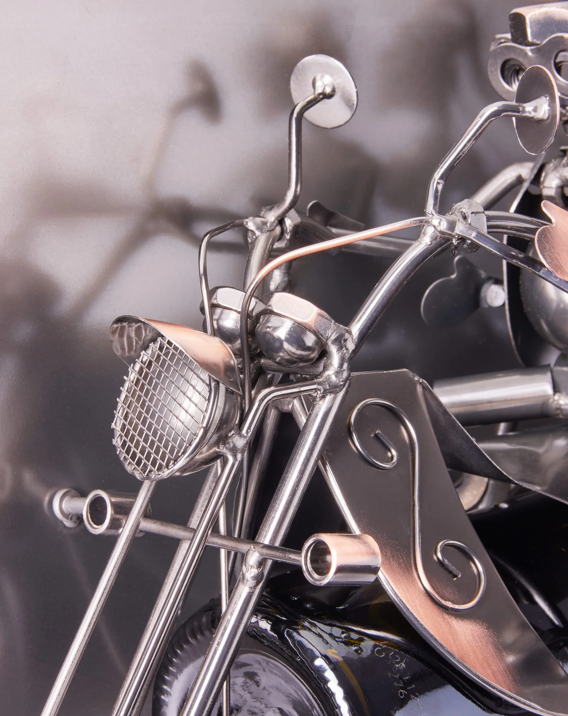 BRUBAKER Uchwyt na butelki wina para na motocyklu obraz ścienny metalowy 3 uchwyty na szklanki zestaw kartka prezent