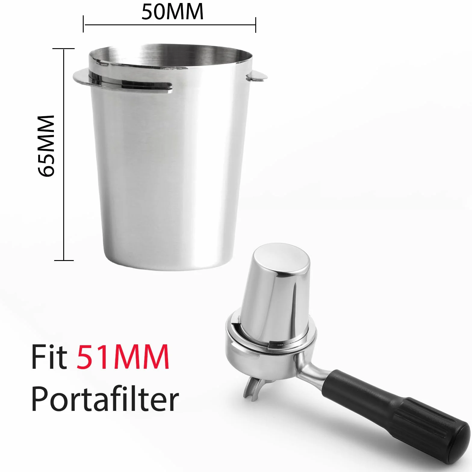 Dozownik do kawy 51 mm ze stali nierdzewnej, uchwyt na filtr baristy