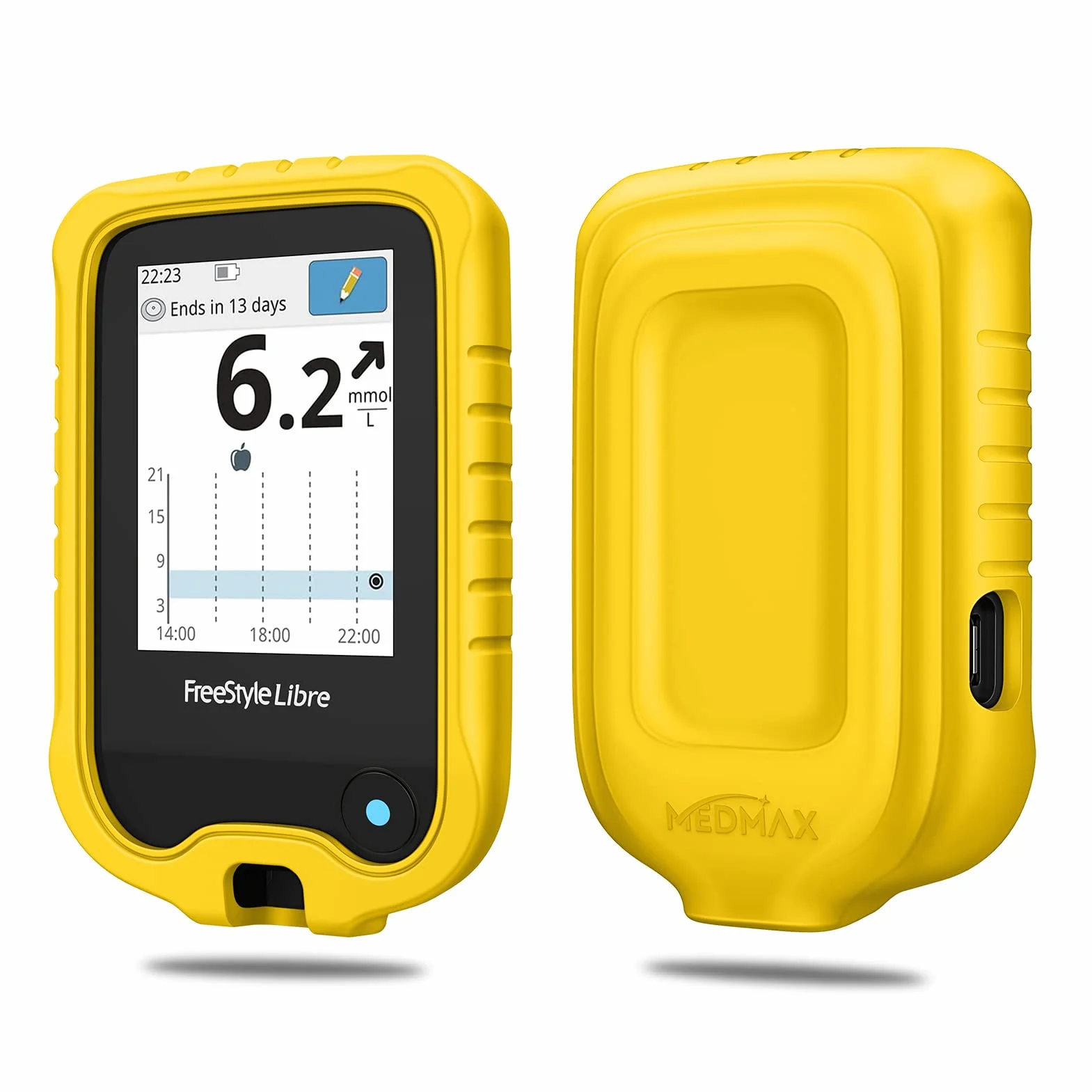 MEDMAX Silicone Étui pour Freestyle Libre Léger Coque Anti-dérapante Housse de Protection Compatible avec Freestyle Libre 2