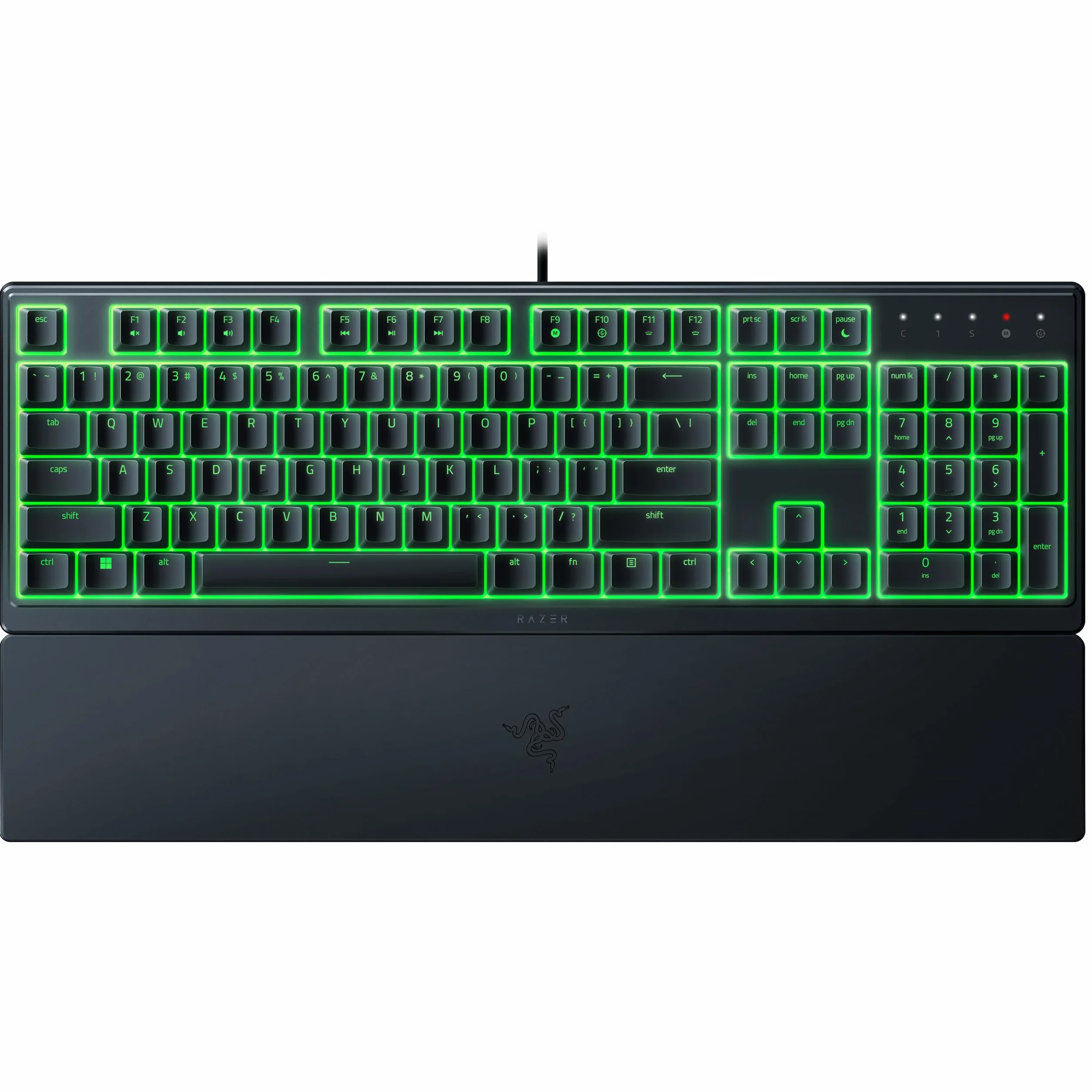 Razer Ornata V3 X - klawiatura do gier z płaską membraną mecha, przełączniki z membraną, ergonomiczne podparcie dłoni, klawisze z powłoką anty-UV) QWERTY US Layout | czarny