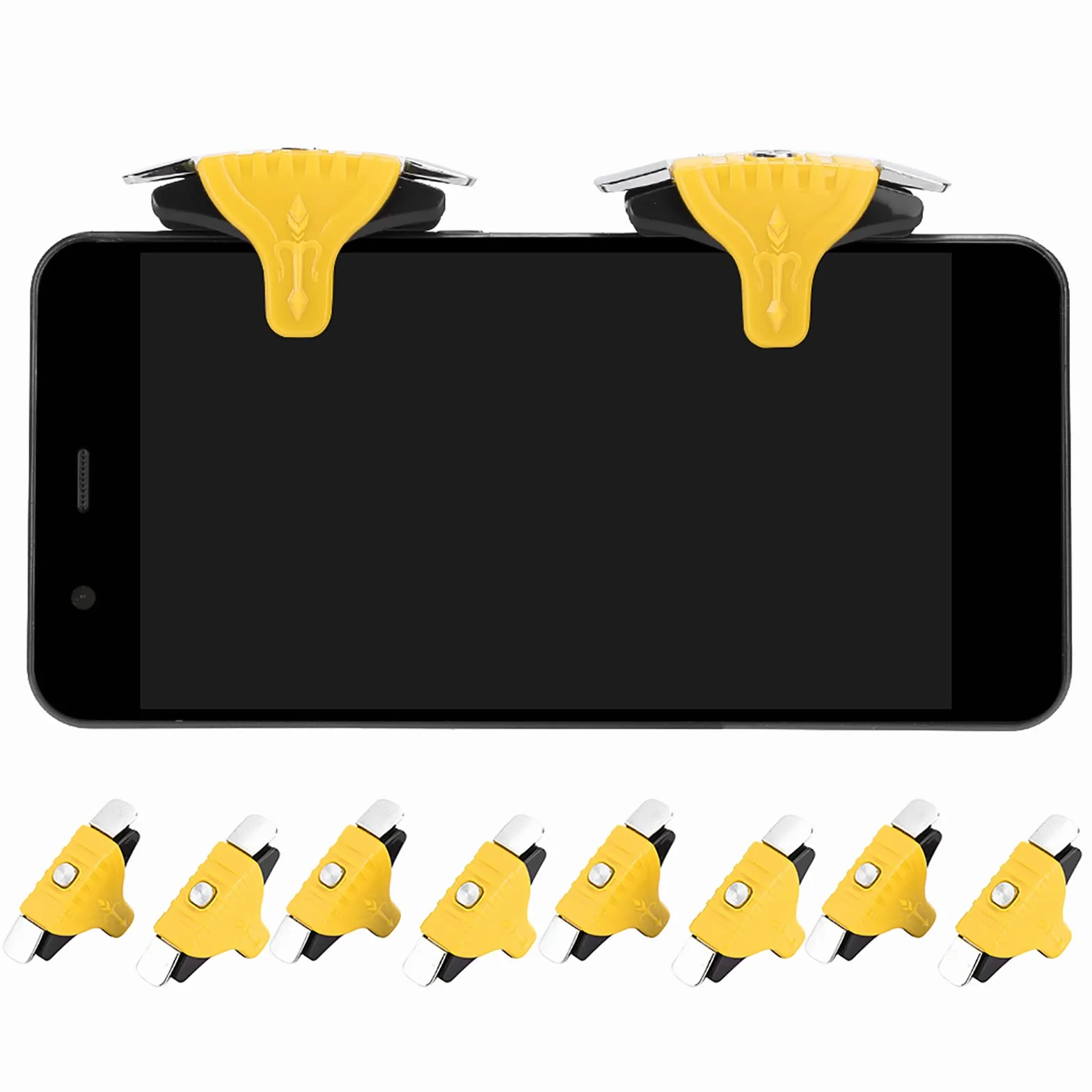 8 Szt. PUBG Mobile Game Controller Trigger, Kontrolery Gier do Telefonów Komórkowych Trigger Sensitive F01 Controller Joystick Button dla PUBG/Zasady Przetrwania/ (Żółty)