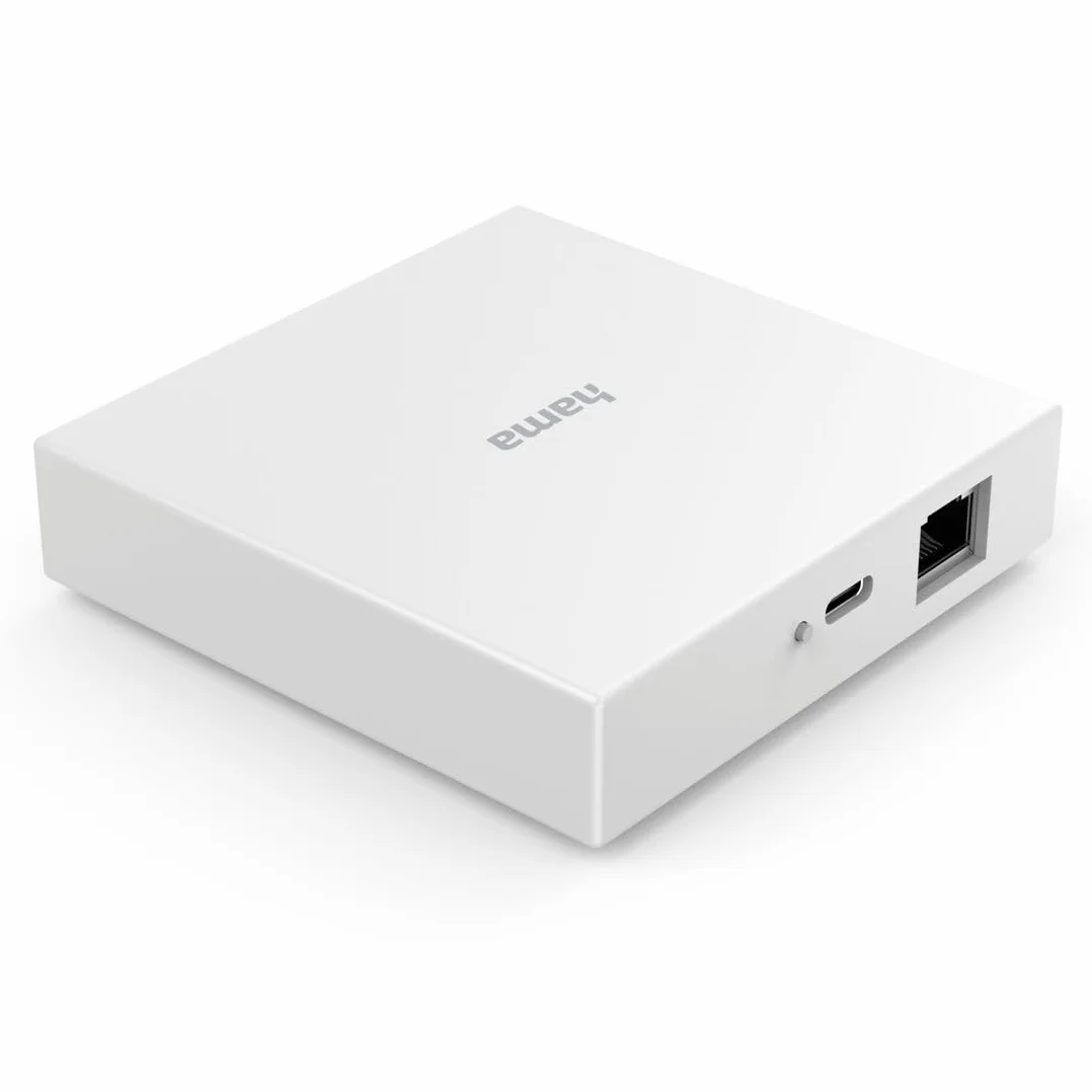 Hama Mostek Bridge WIFI ZIGBEE THREAD MATTER Centralka Smart Home, Kompaktowy, Zintegrowany Ekosystem, Kompatybilny z Alexa, Apple Home, Google Home, Zasilany przez USB-C