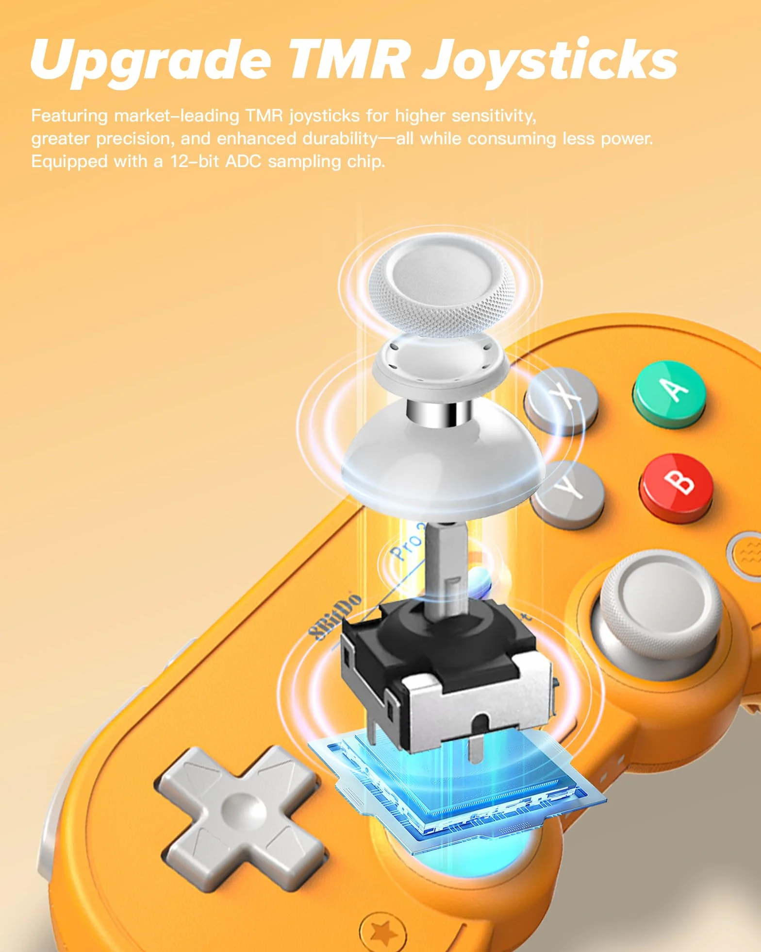 8Bitdo Pro 3 Kontroler Bluetooth TMR Joystickami Wymiennymi Przyciskami ABXY Stacją Ładującą do Switch Windows Apple SteamOS Android