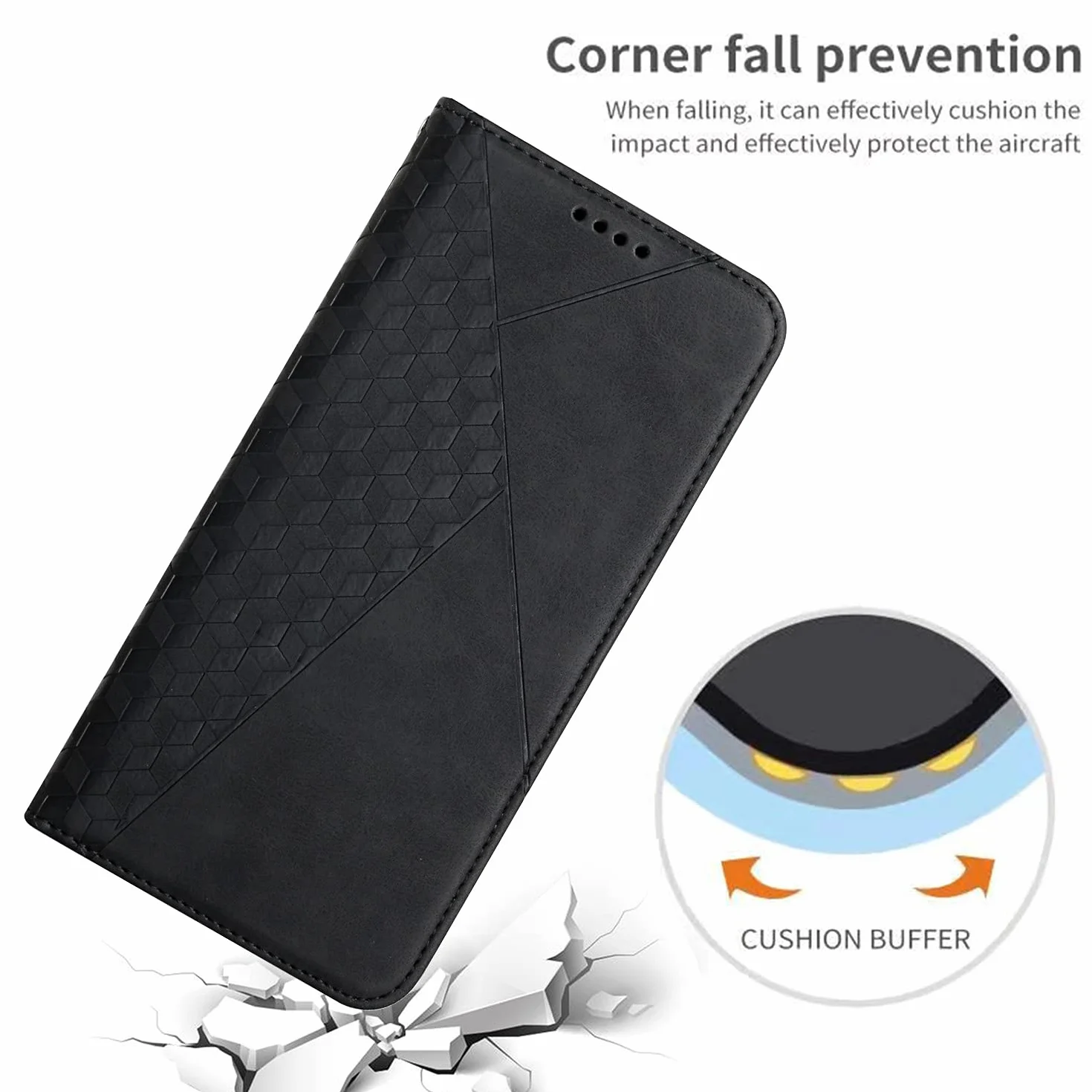 KOUYI Kompatybilny z Etui na telefon Sony Xperia 5V, Premium PU Skóra syntetyczna Flip Card Slots Magnetyczne Odporne na zarysowania etui odporne na wstrząsy (Czarny)
