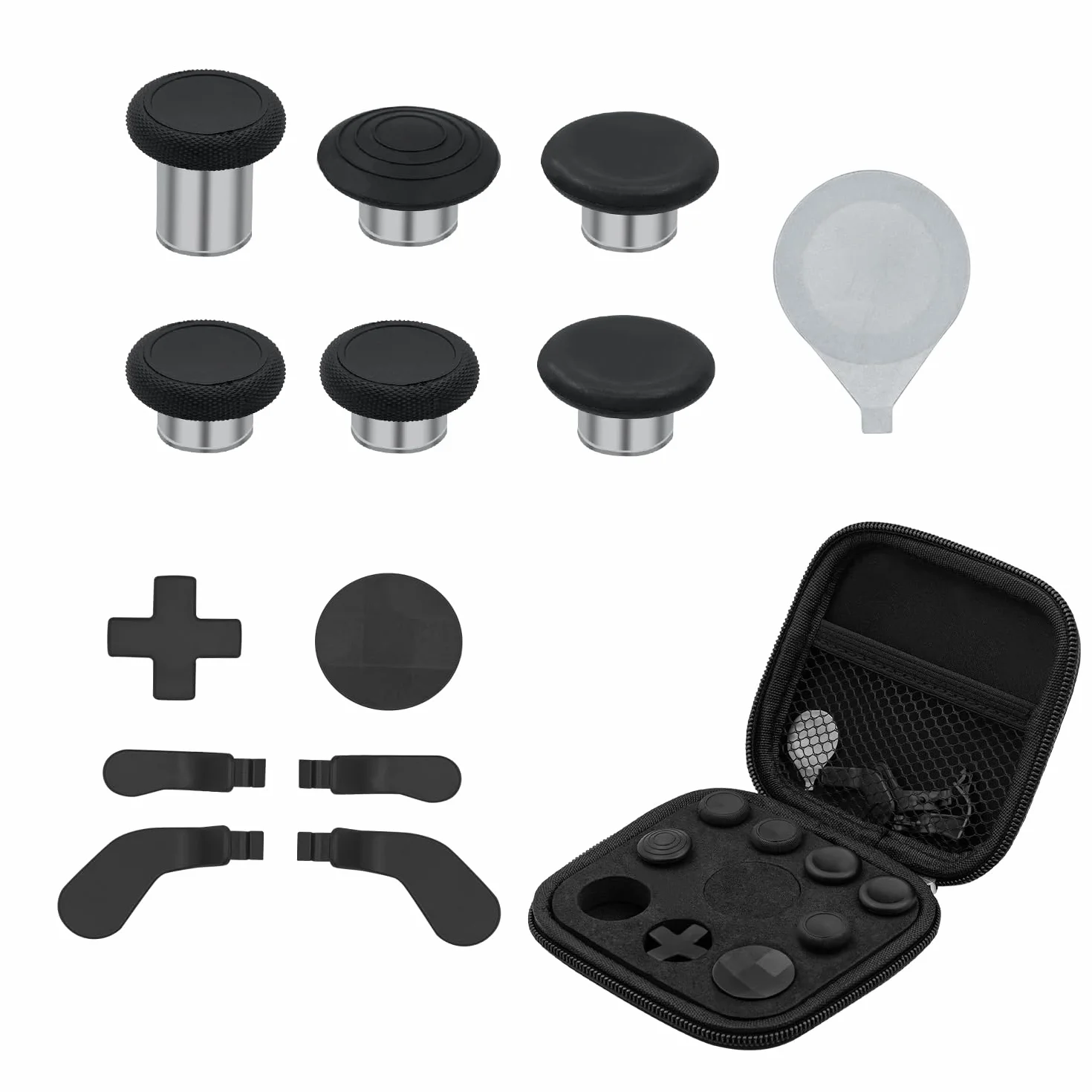 Mcbazel 13 w 1 zamiennik Thumbsticks, Trigger-Paddles i D-Pads z torbą do przechowywania do kontrolera Xbox One Elite Series 2 - czarny