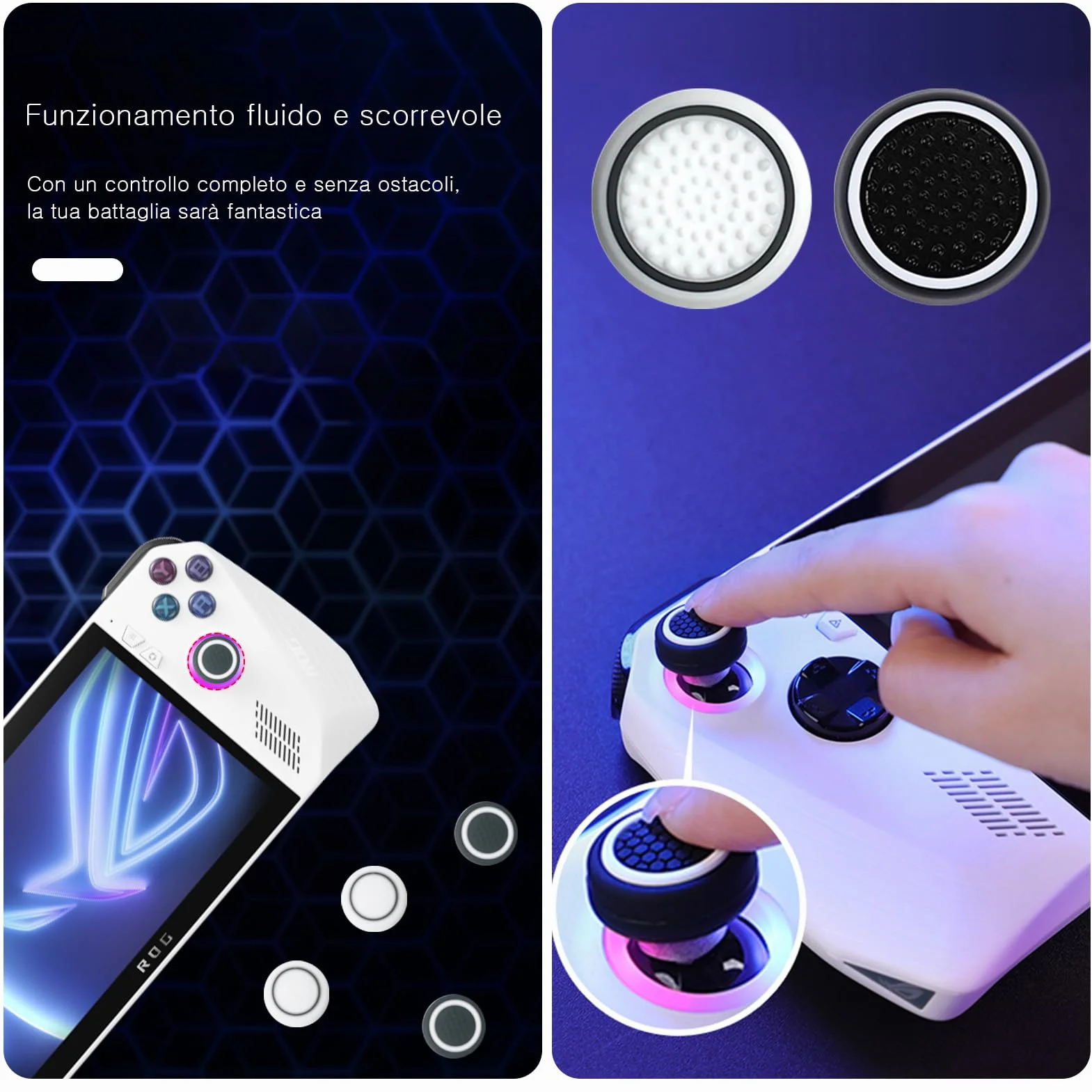 Dreamil Silikonowe nakładki na joysticka, 8 sztuk, antypoślizgowe nakładki na gamepad, wysokiej jakości materiał silikonowy, uchwyty na drążki kontrolera do PS5/PS4/PS3 (czarne/białe)